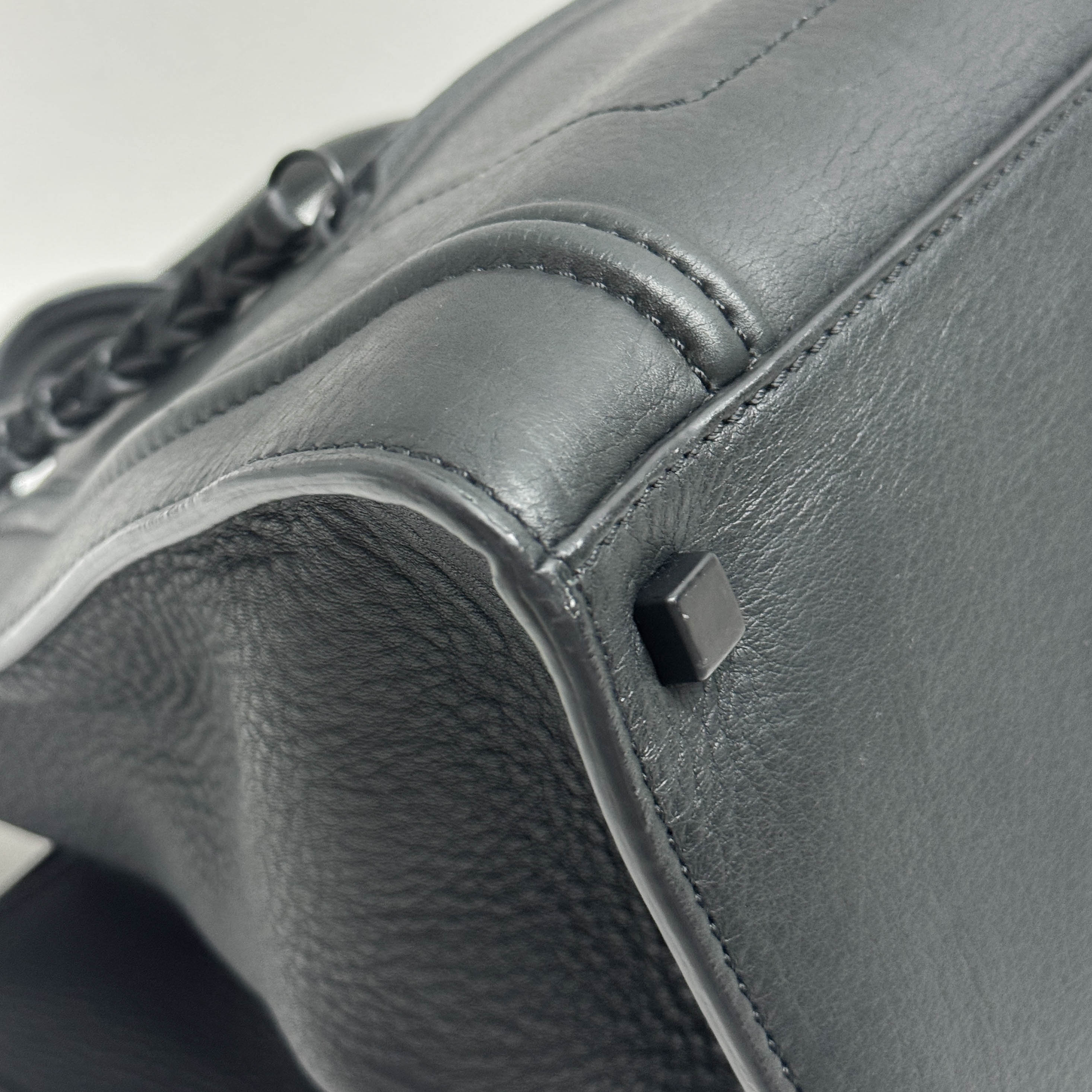 Luggage Black Leather Tote