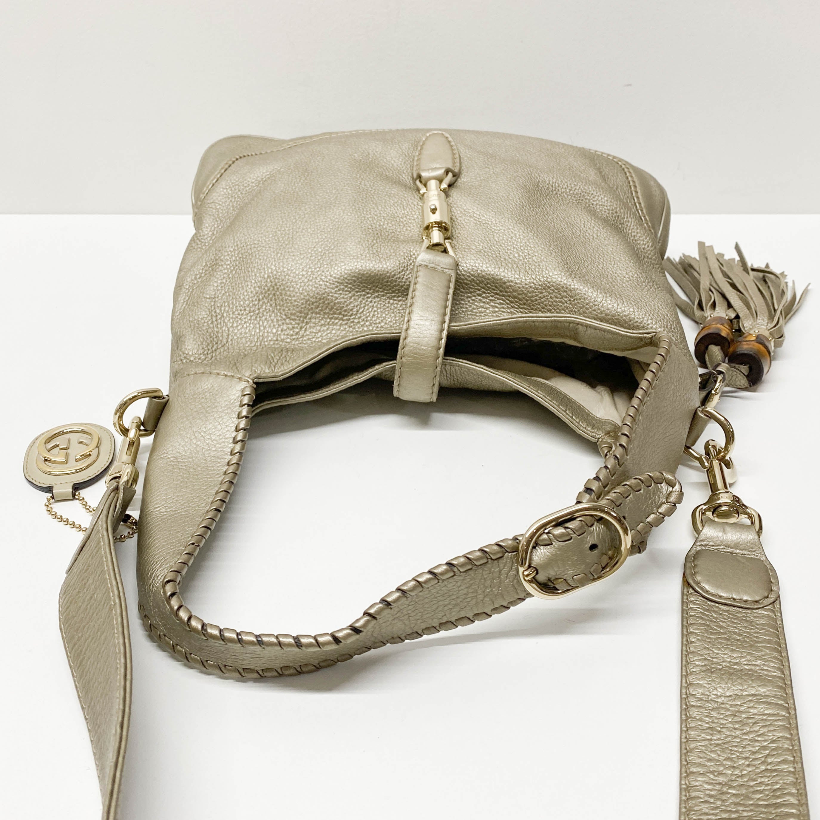 Jackie Gold Metallic Shoulder Bag