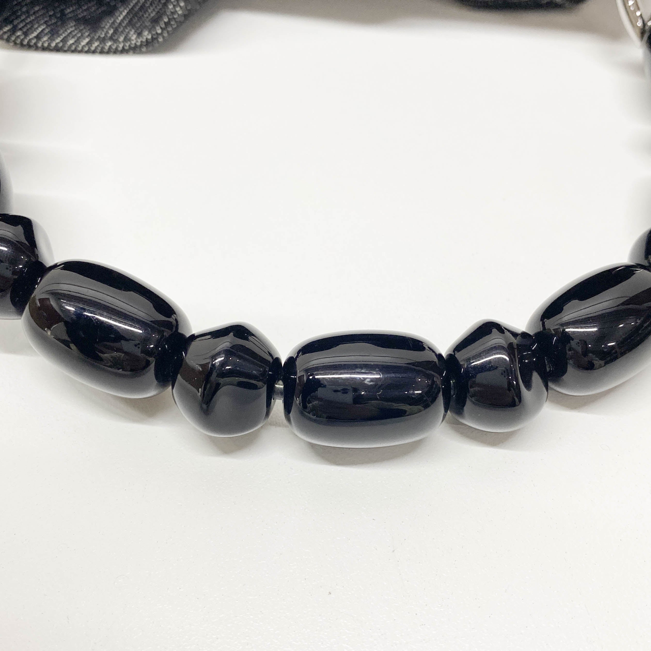 Malice Pearl Black Denim Hand Bag