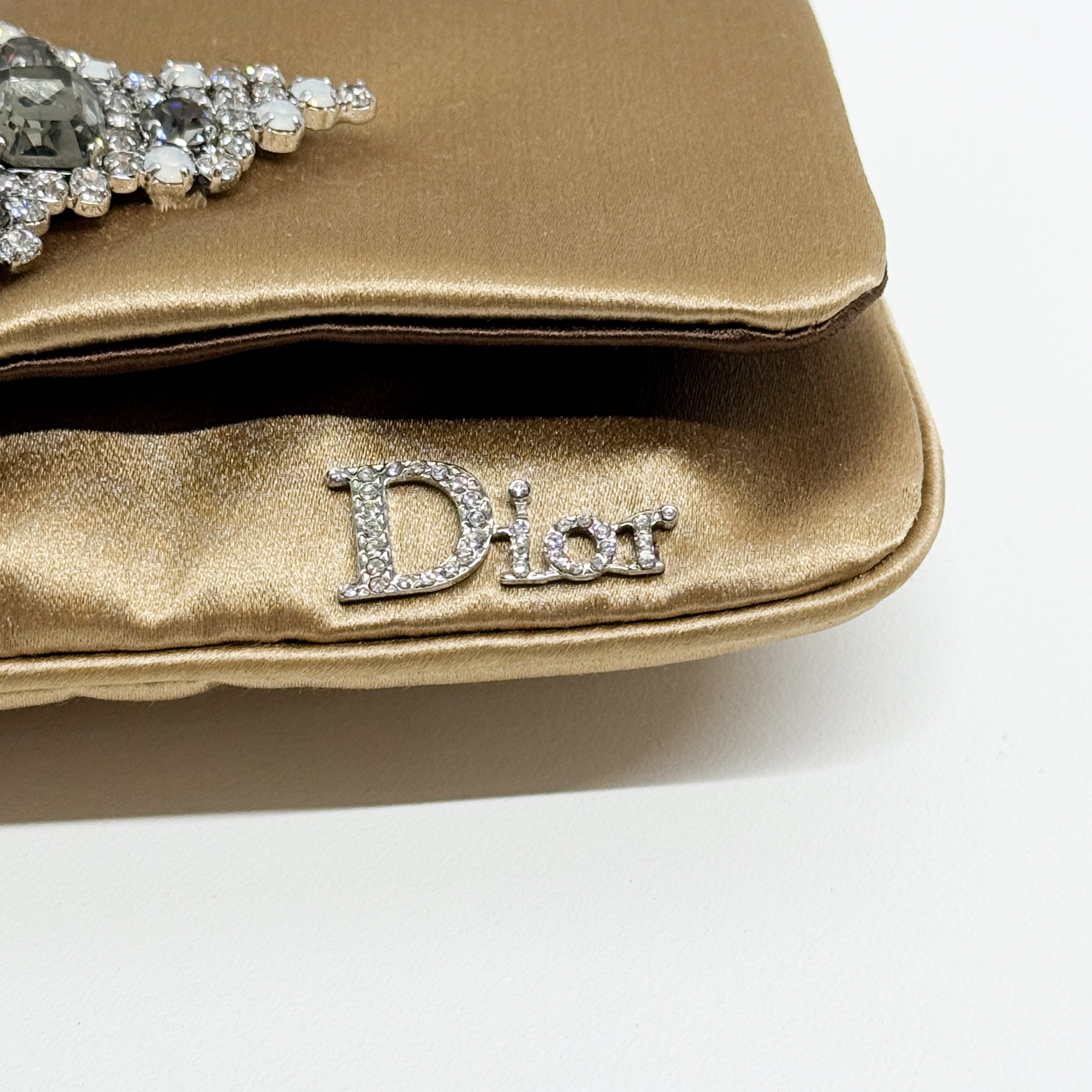 Gold Satin Clutch/Crossbody Bag