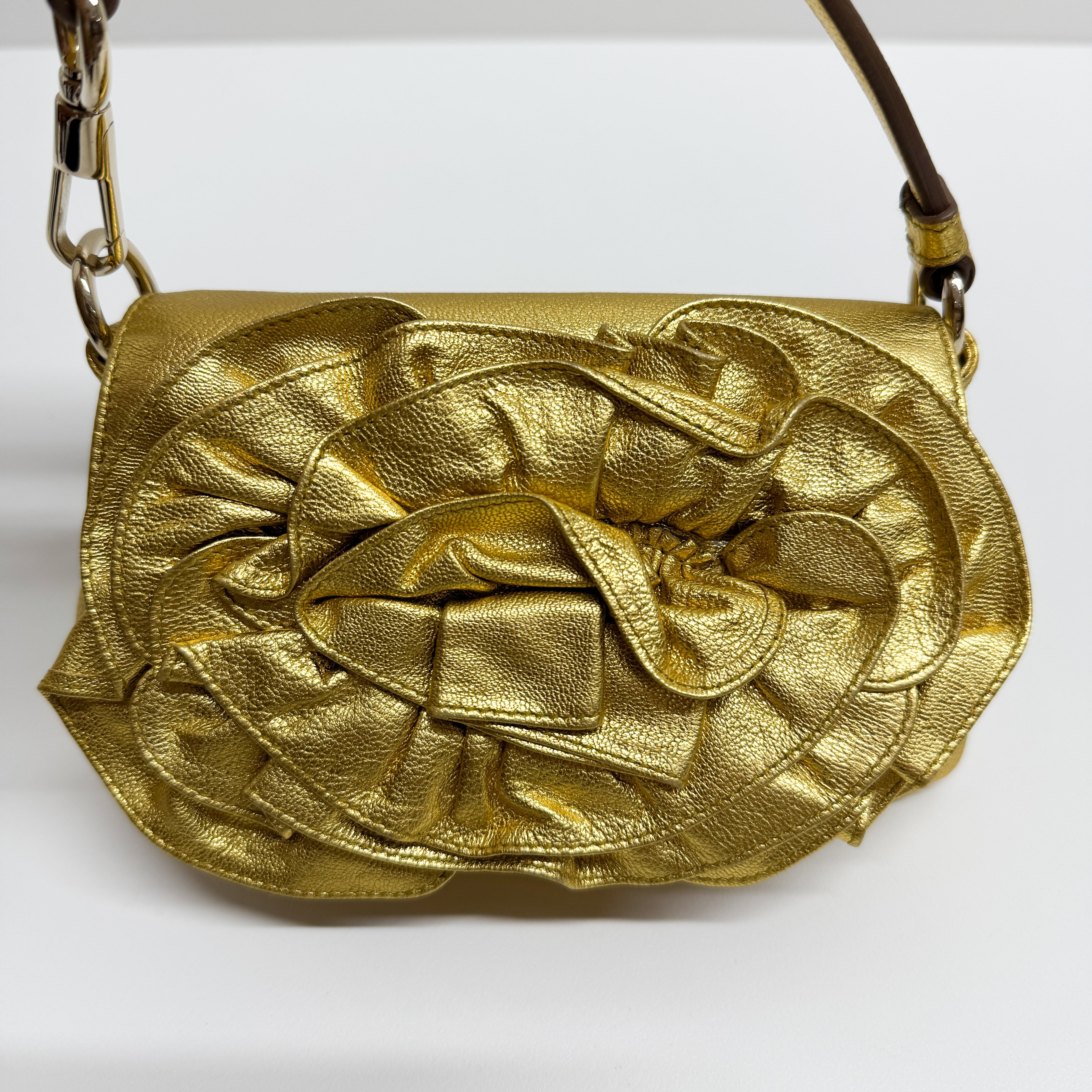 Vintage Mini Gold Leather Hand Bag
