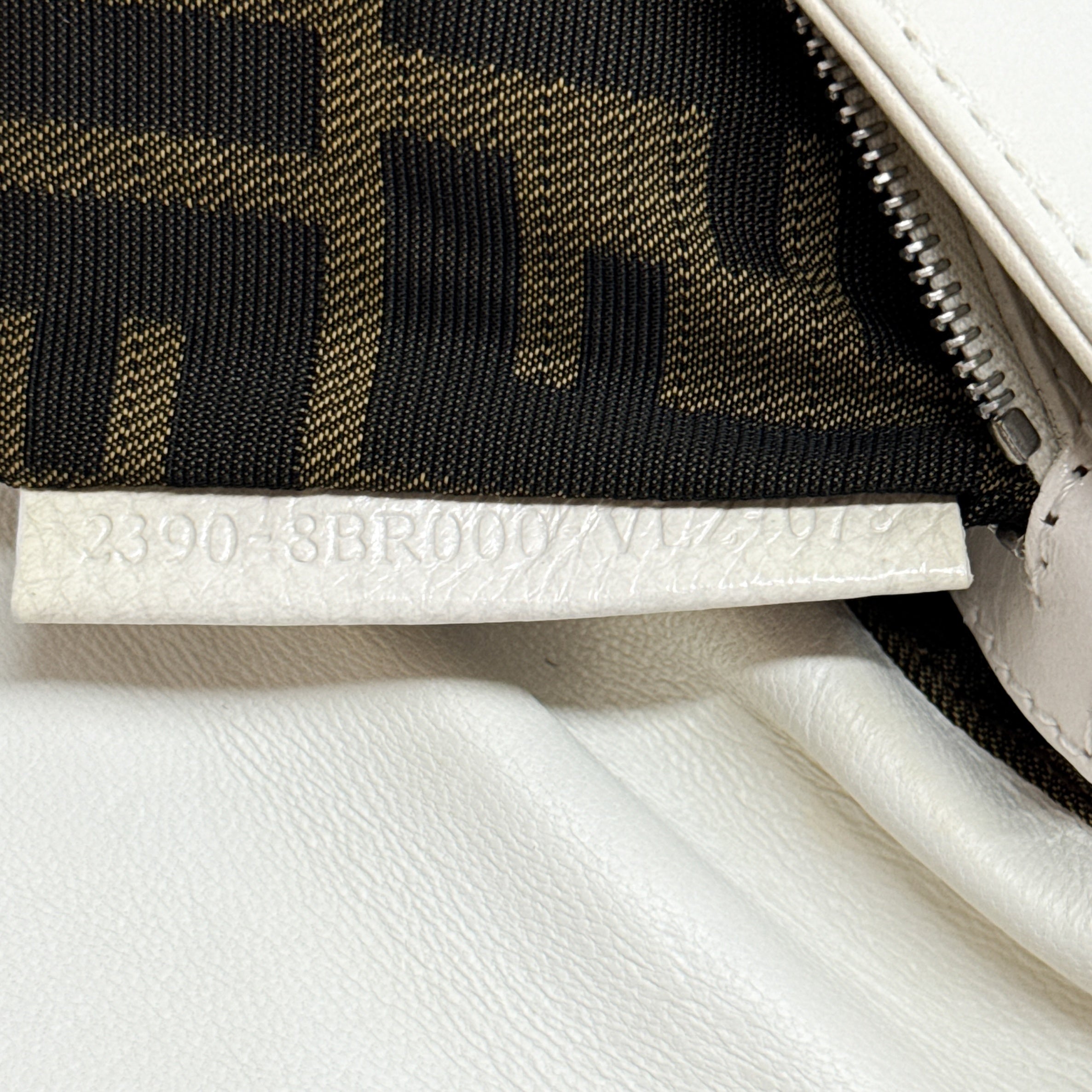 Baguette White Leather Shoulder Bag