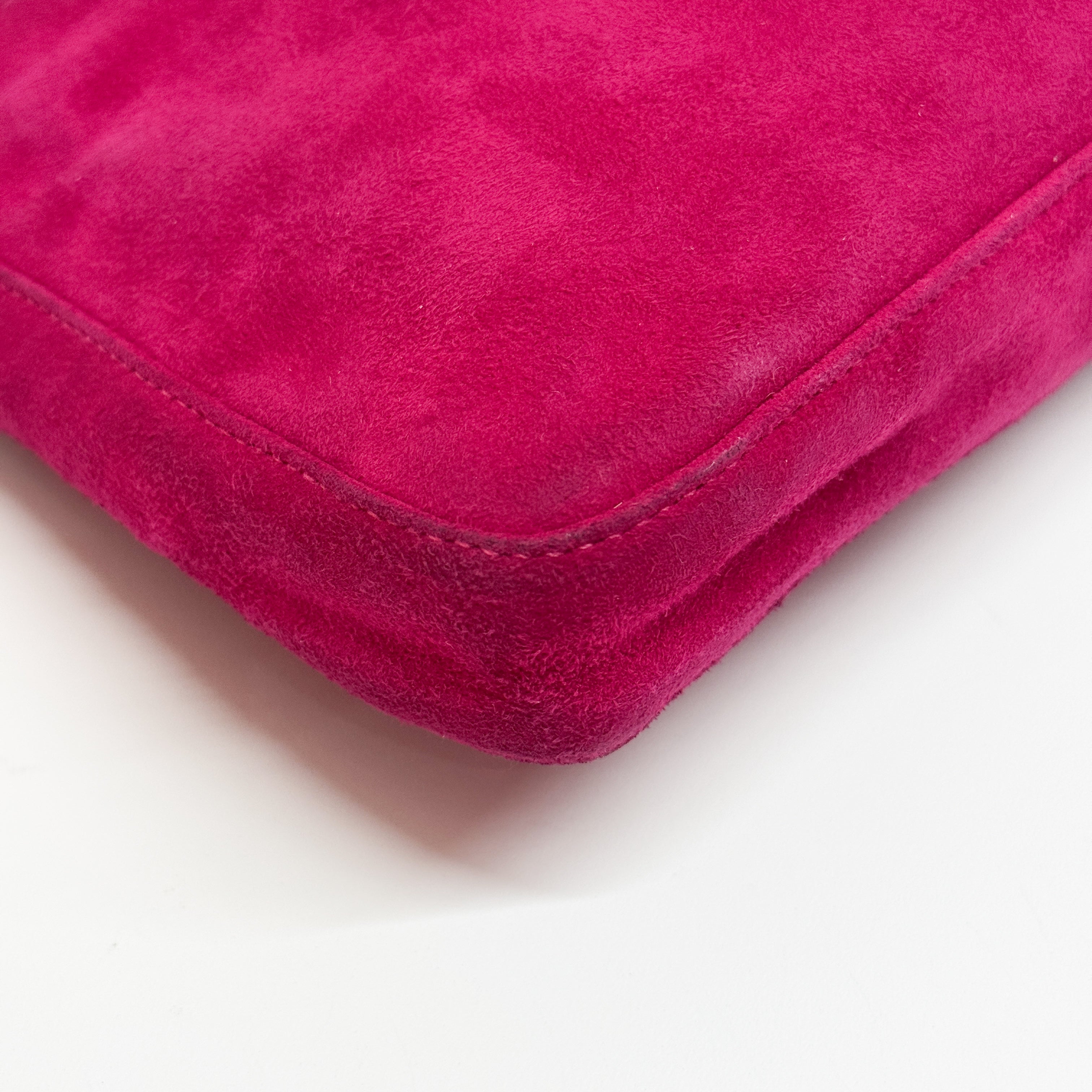 Mamma Baguette Pink Suede Shoulder Bag