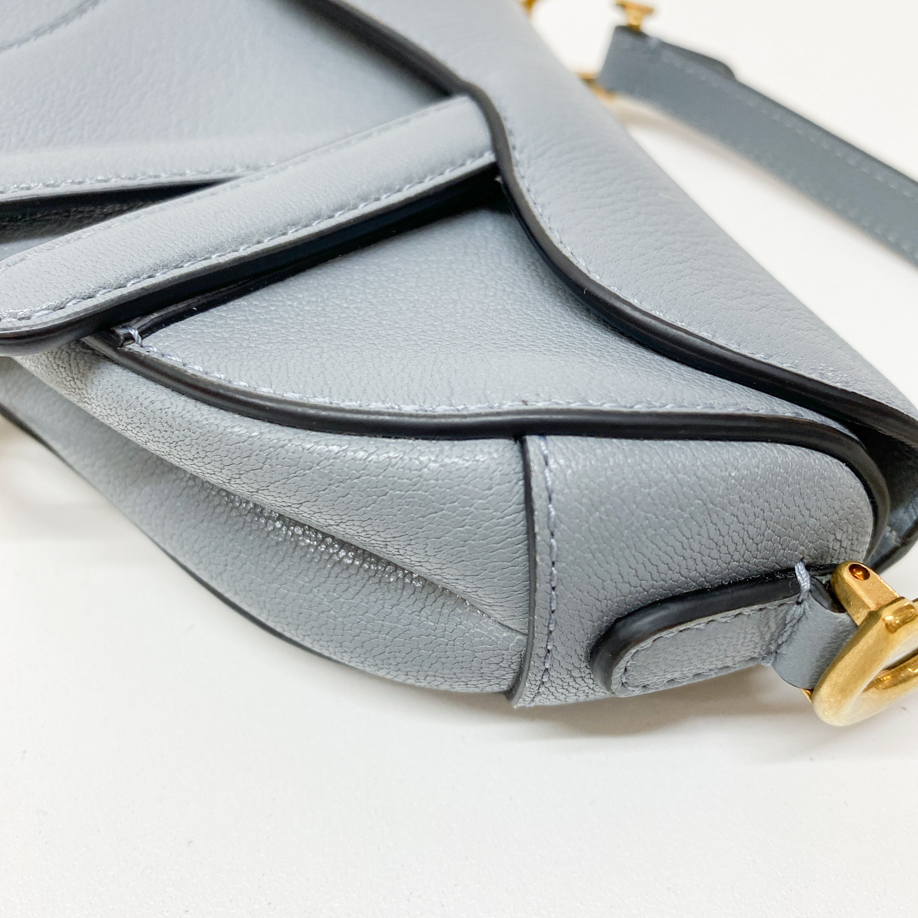 Mini Saddle Blue Leather Hand Bag