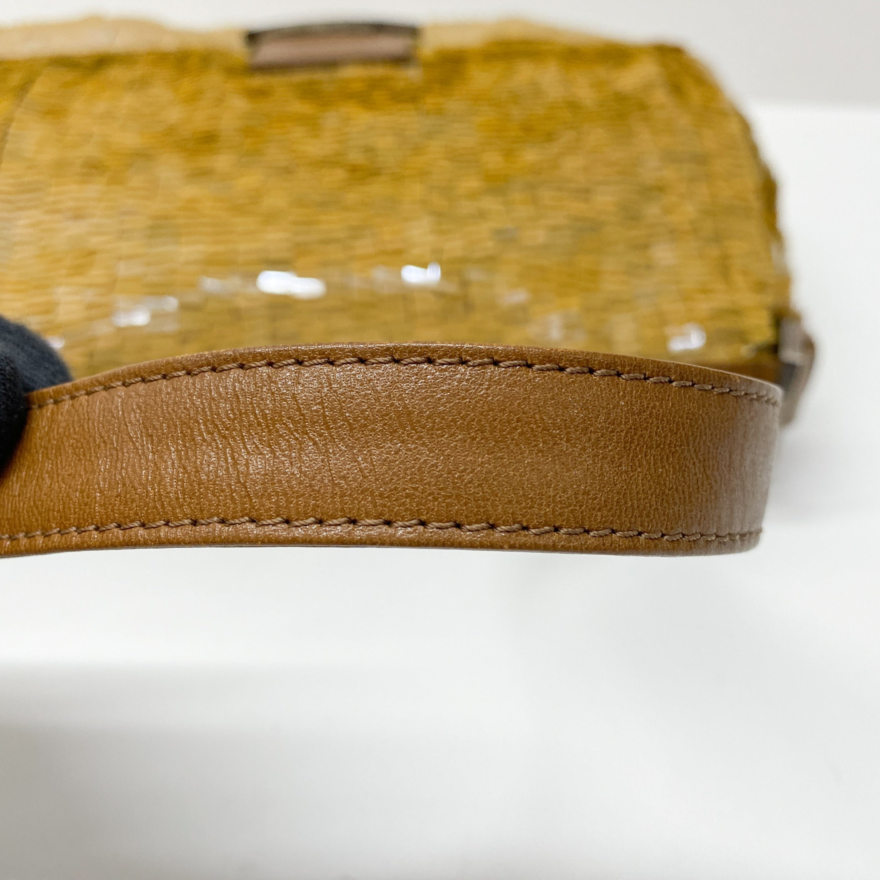 Mamma Baguette Caramel Brown Sequin Shoulder Bag