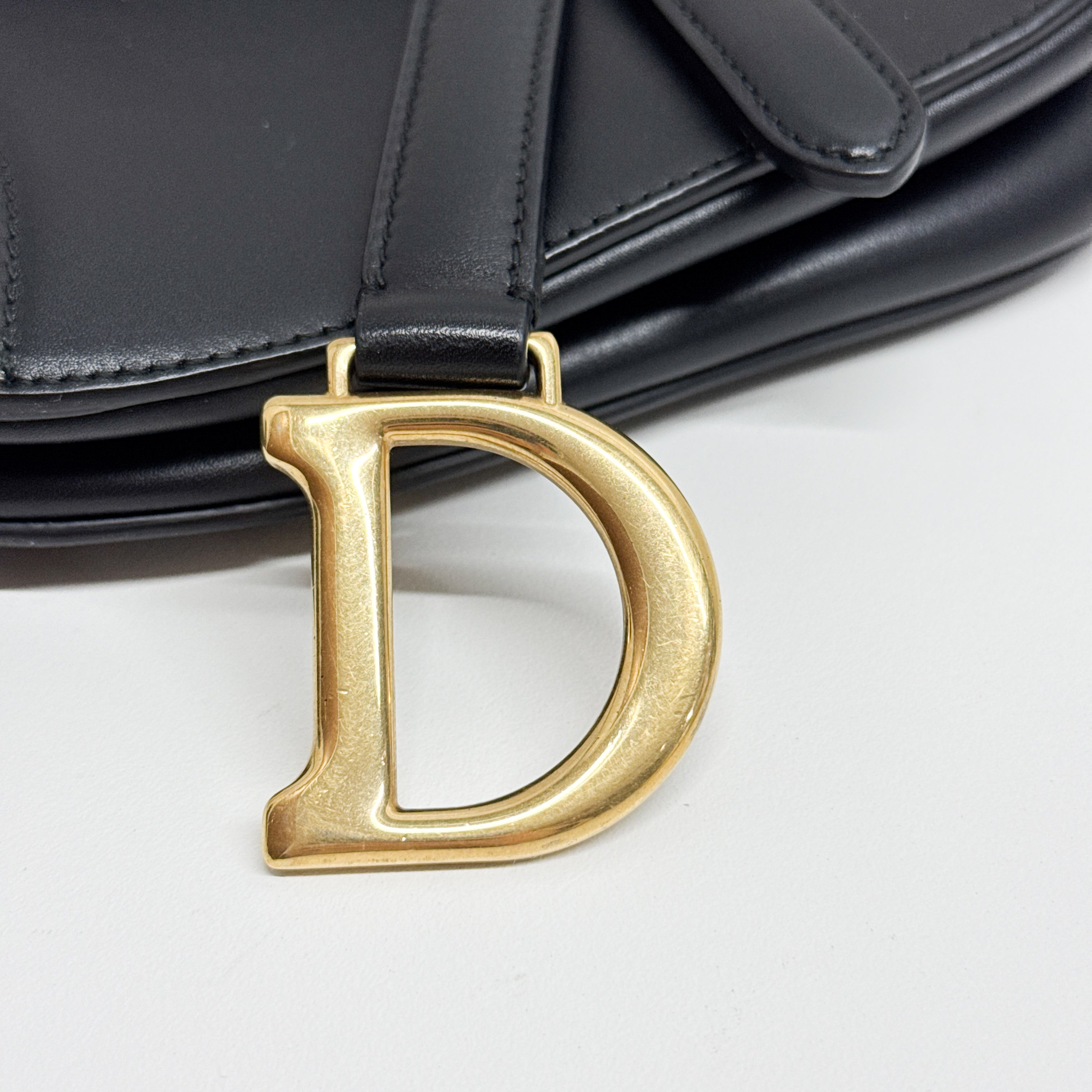 Saddle Black Leather Hand Bag