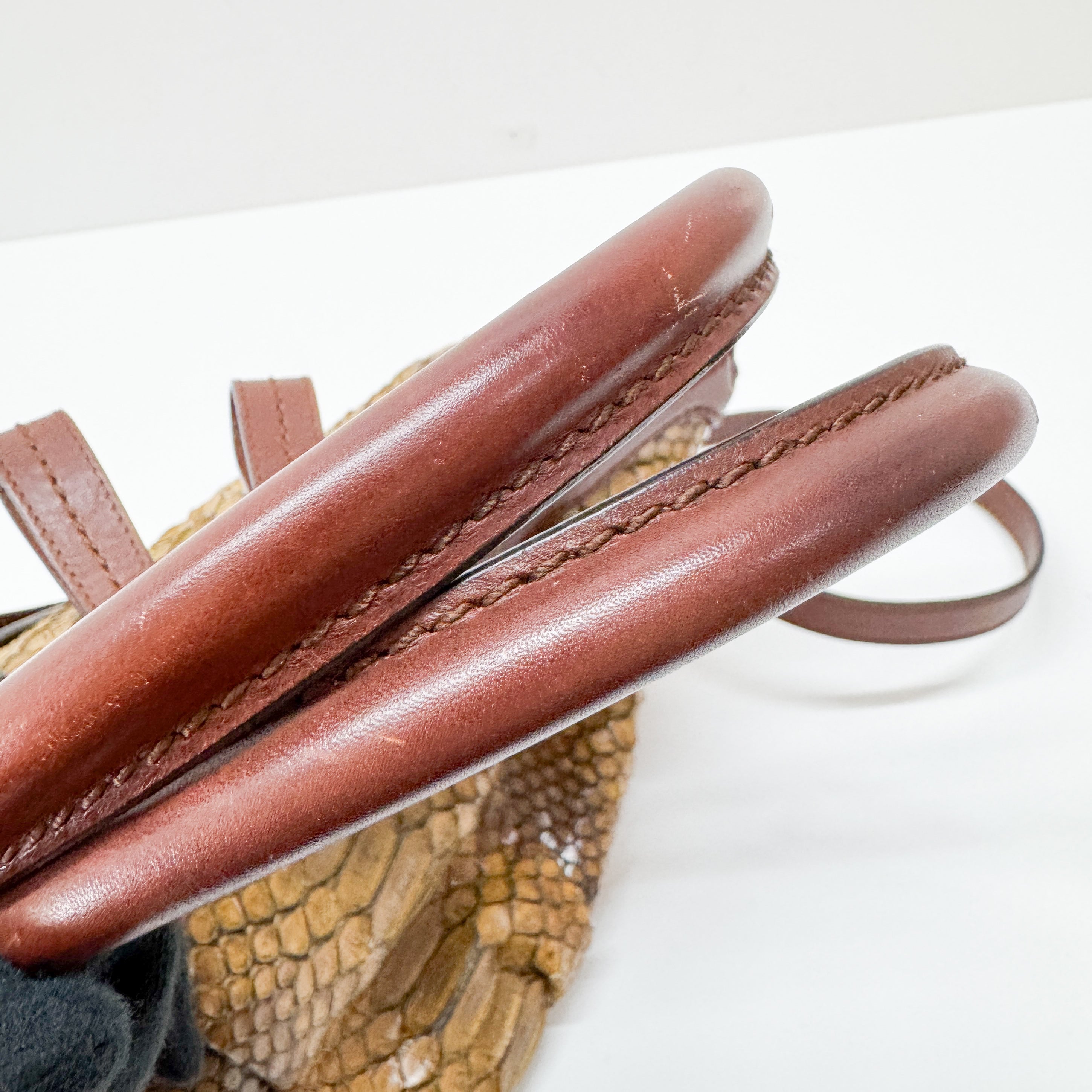 Sukey Brown Embossed Python Two-Way Bag