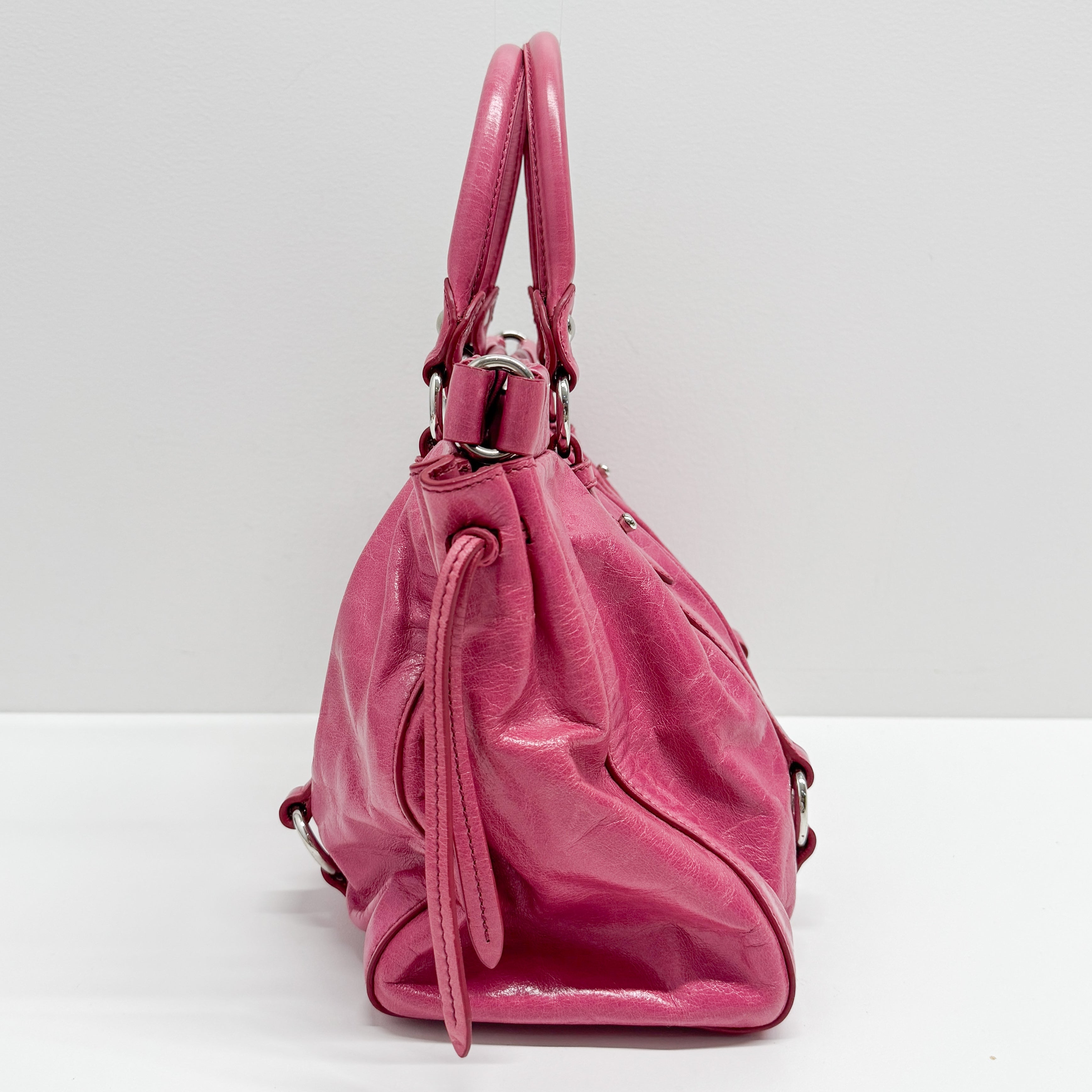 Vitello Bauletto Calfskin Leather Two Way Bag