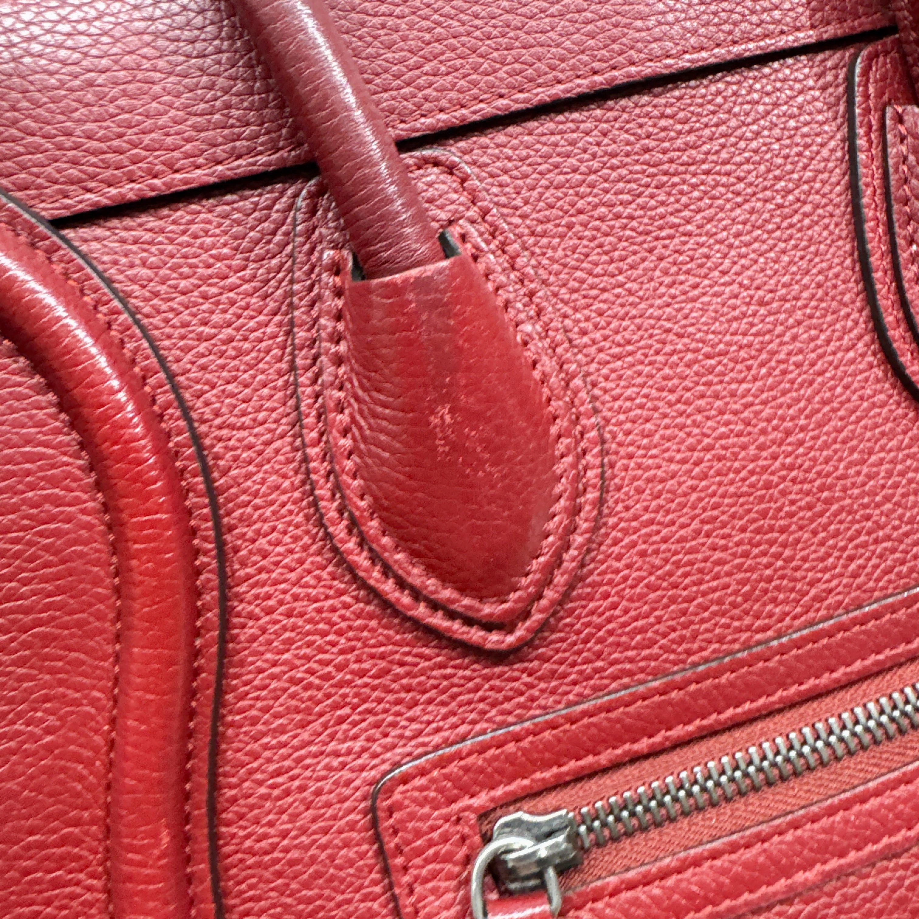Vintage Red Leather Hand Bag