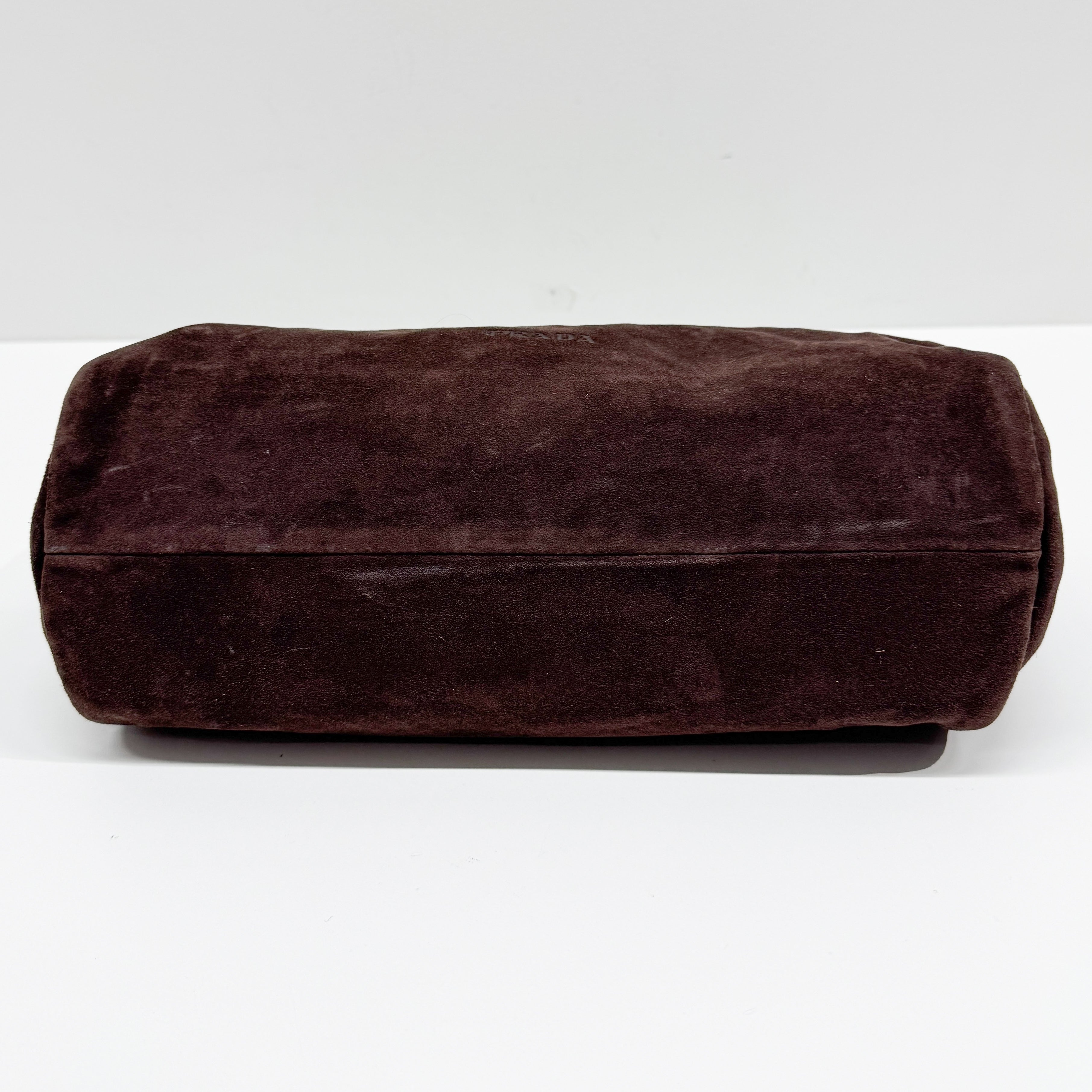 Vintage Brown Suede Hand Bag