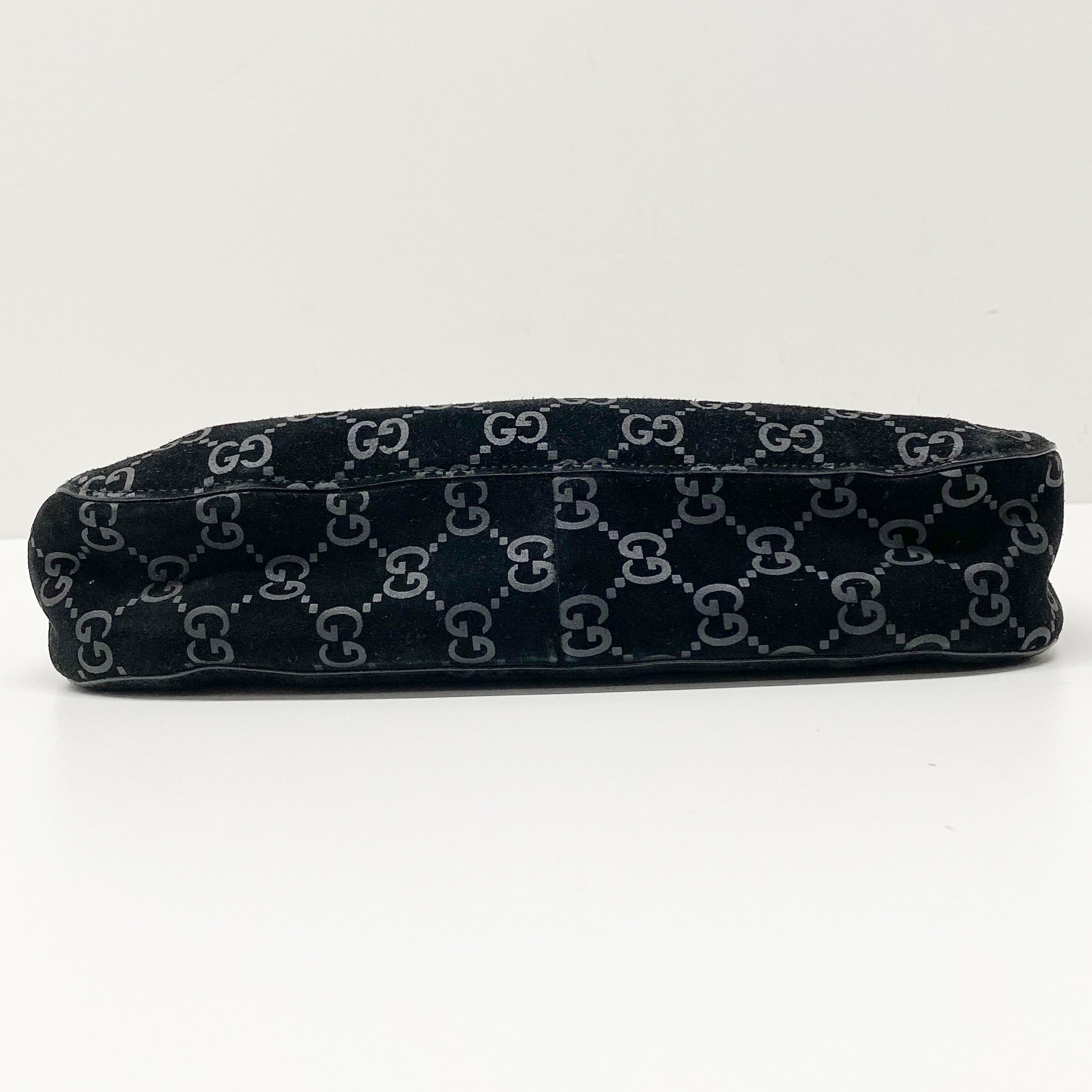 GG Black Suede Bucket Shoulder Bag