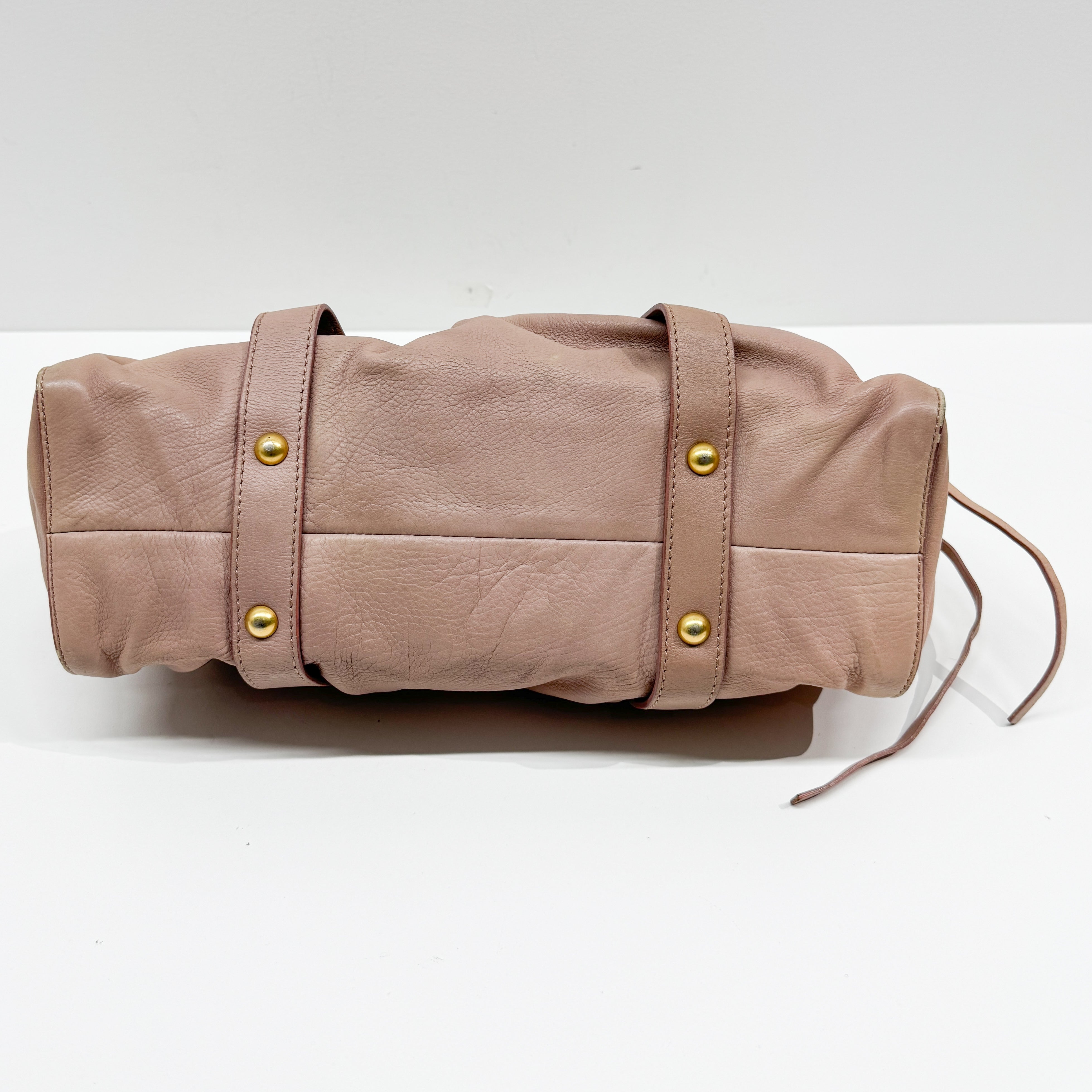 Vitello Pink Leather Two Way Bag