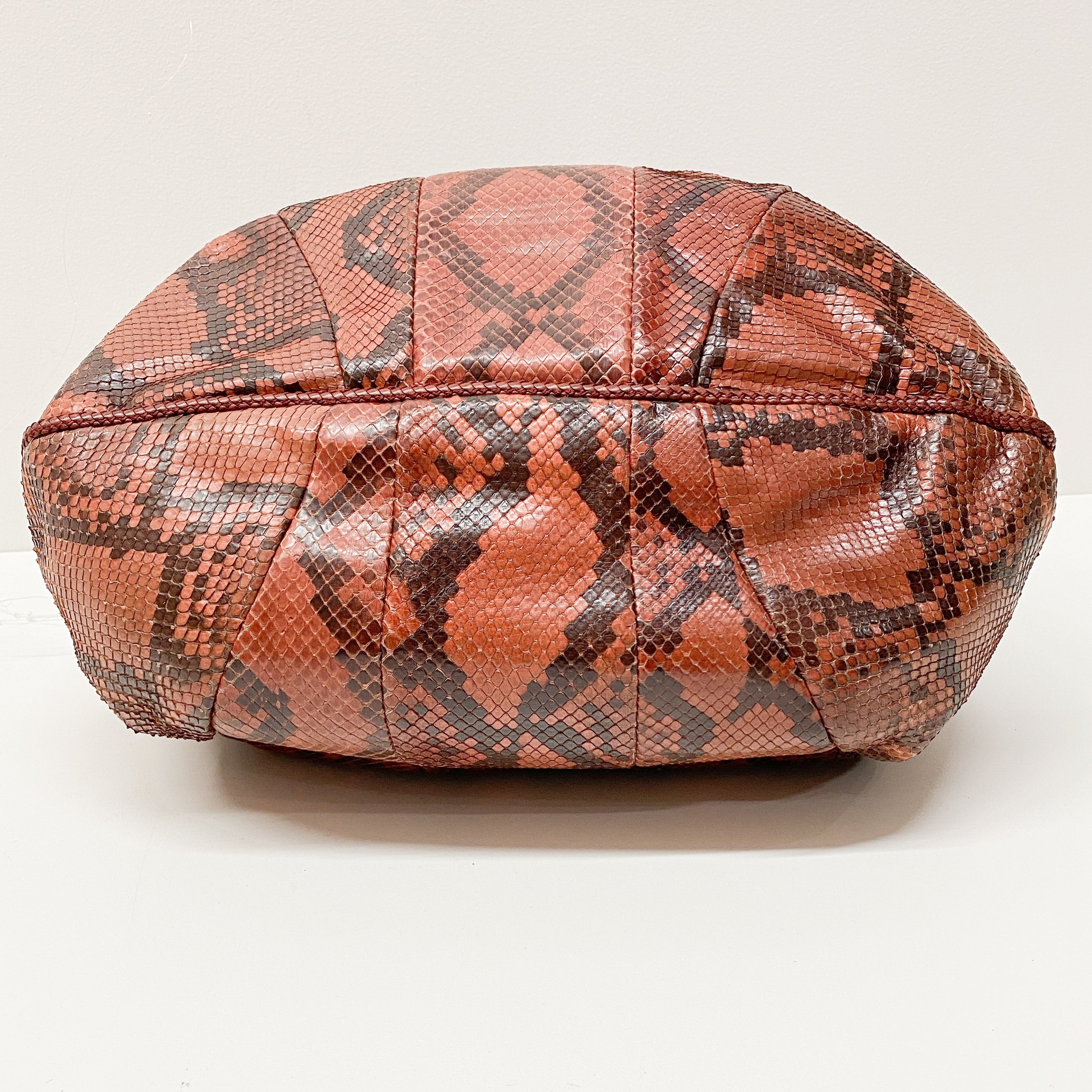 Marrakech Red Embossed Python Hobo Bag