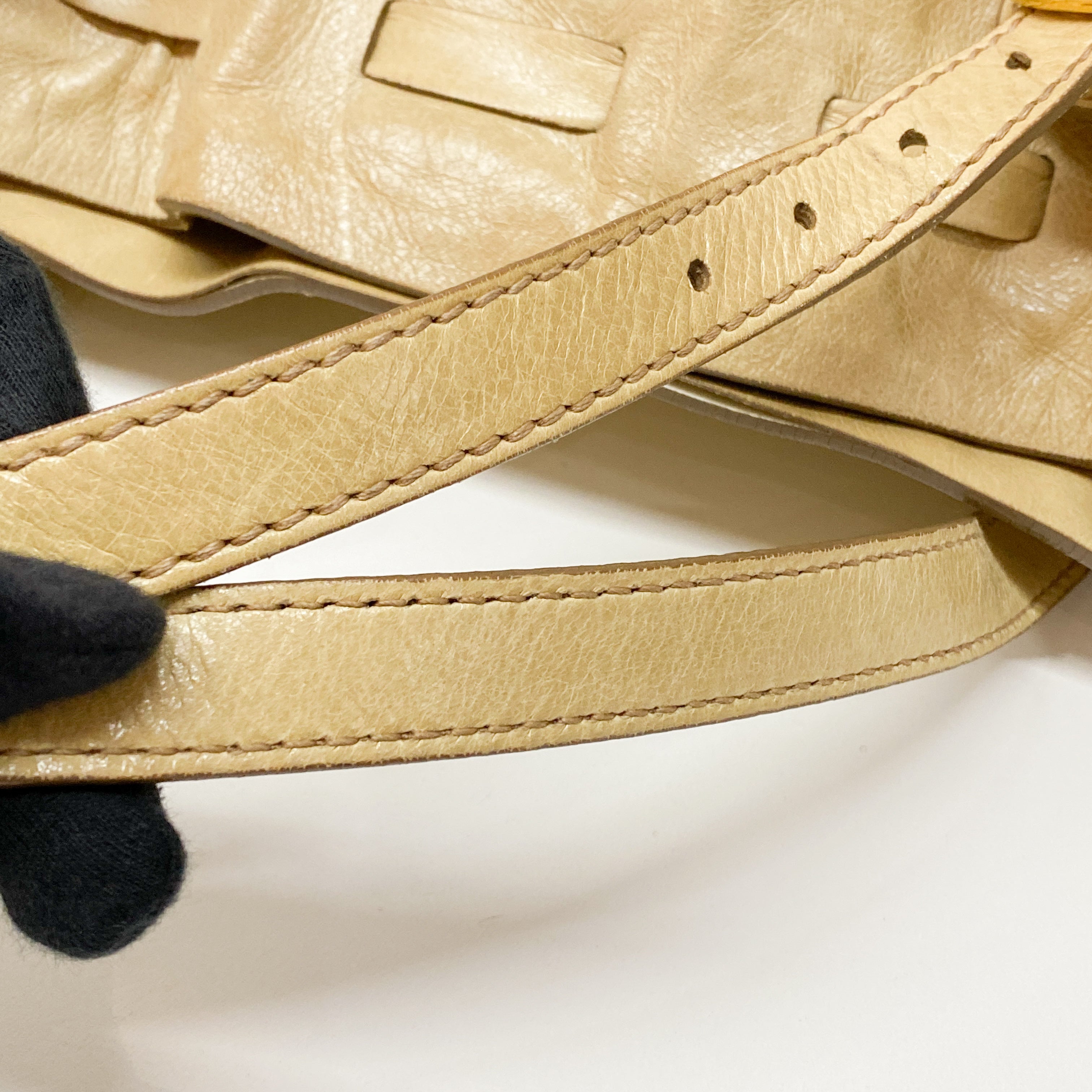 Vintage Yellow Leather Shoulder Bag