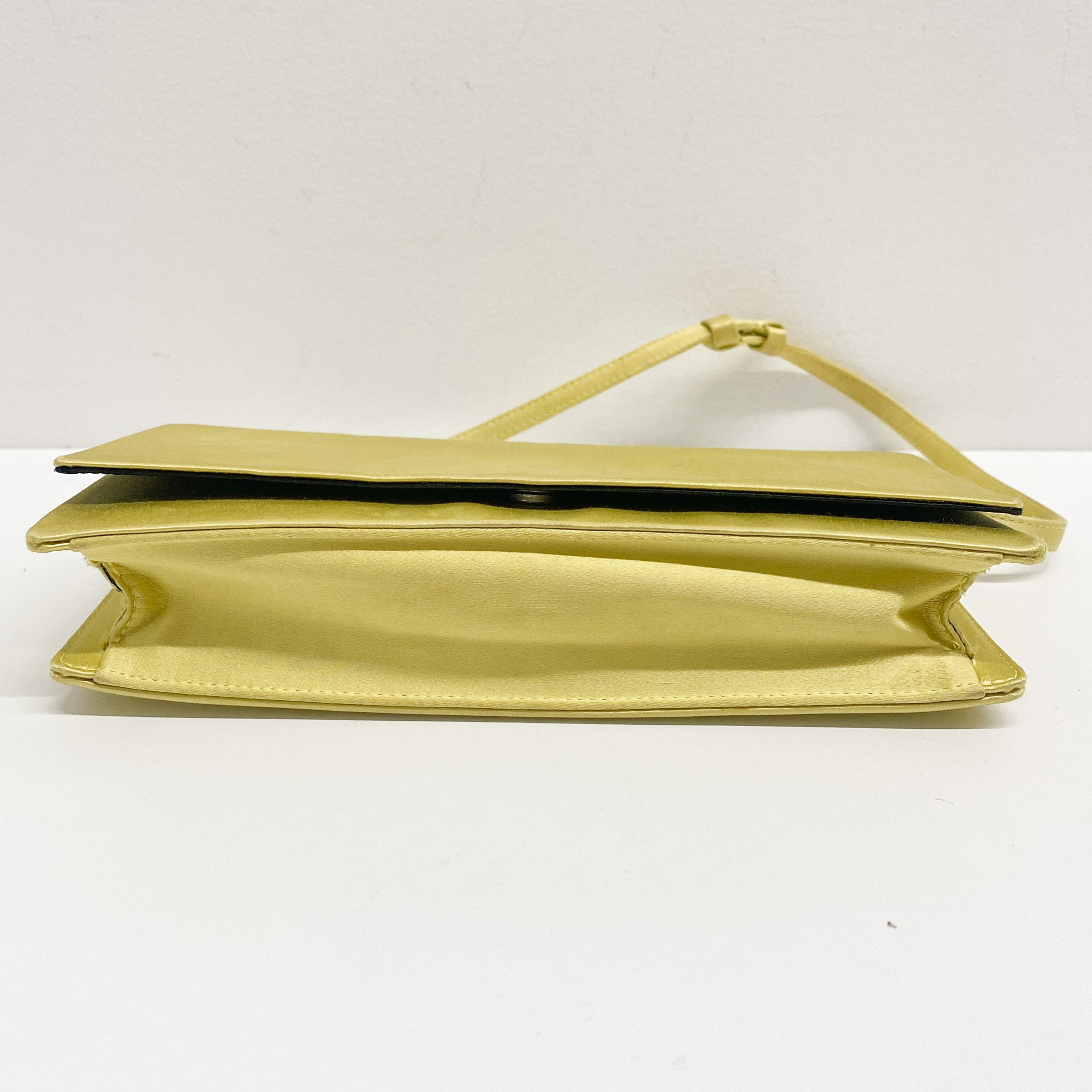 Vintage Yellow Satin Shoulder Bag