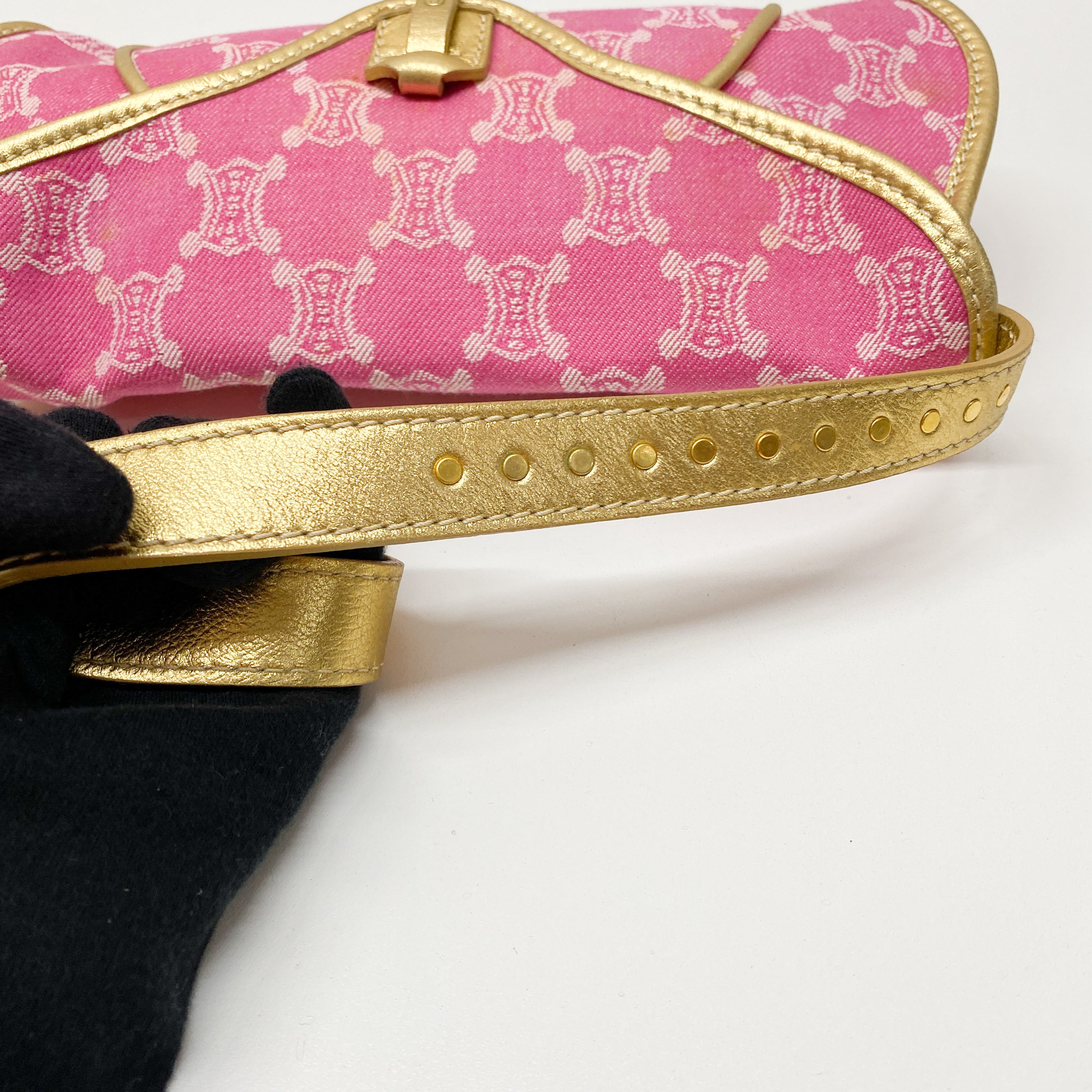 Vintage Pink Canvas Shoulder Bag