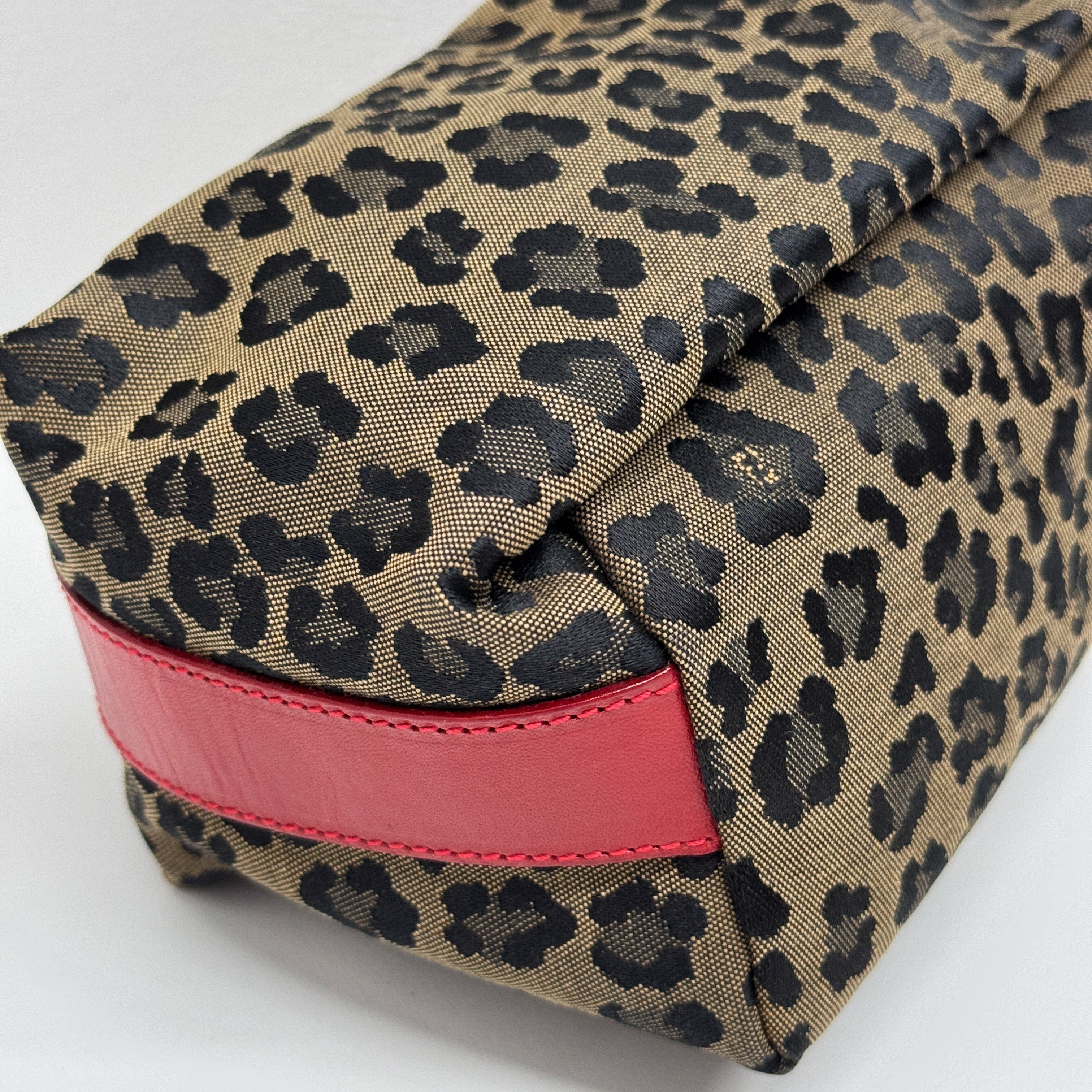 Brown Leopard Canvas Pouch