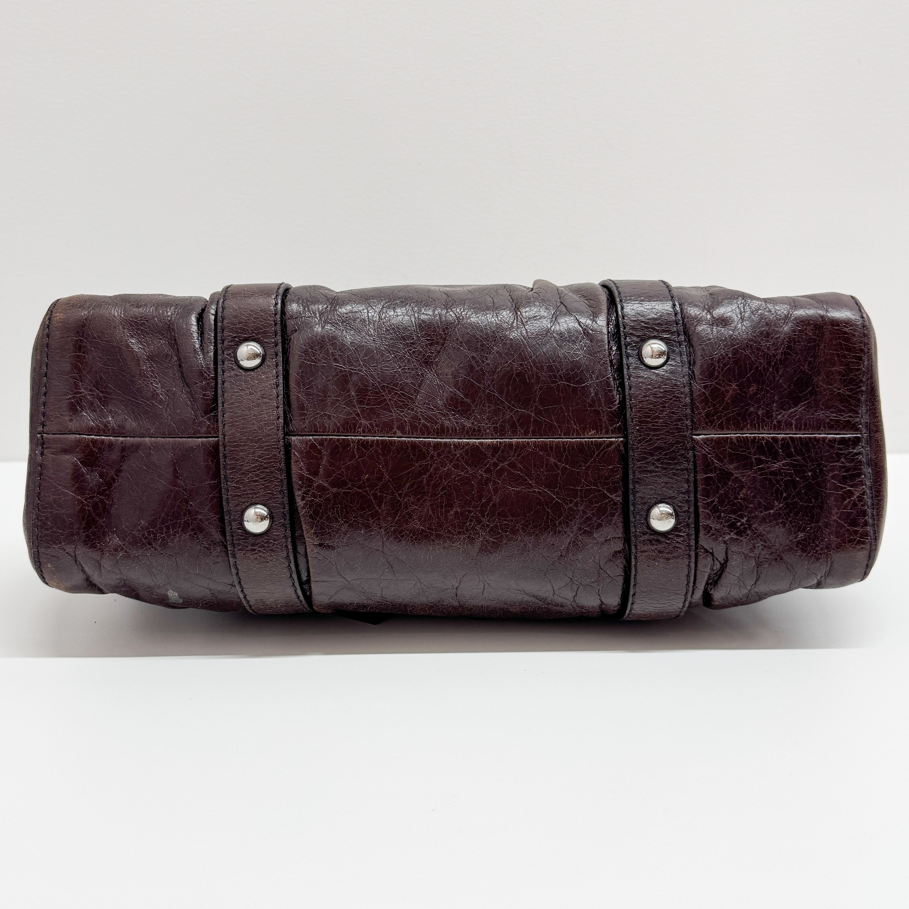 Vitello Brown Calfskin Leather Two Way Bag