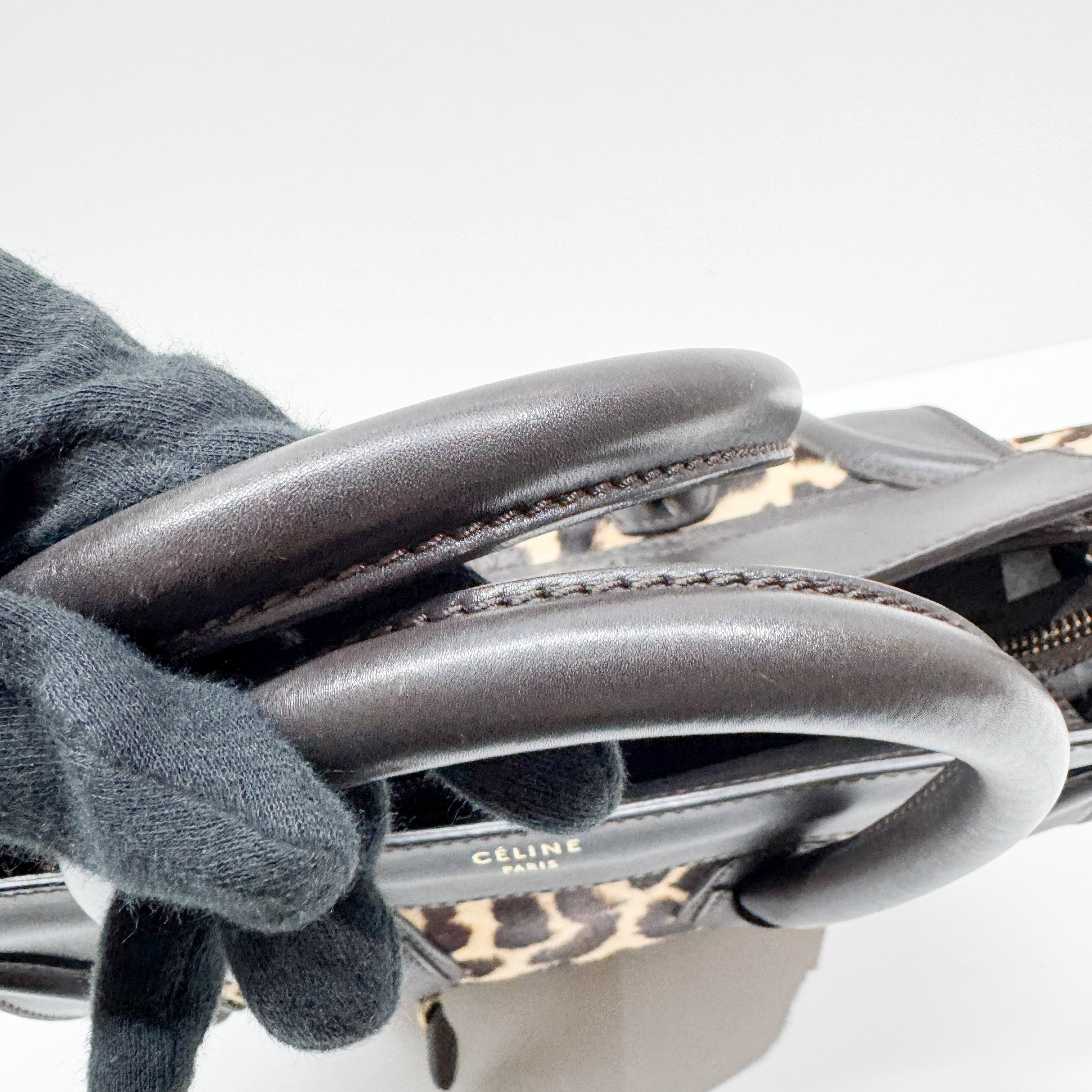 Luggage Micro Leopard Print Pony Hair Hand Bag