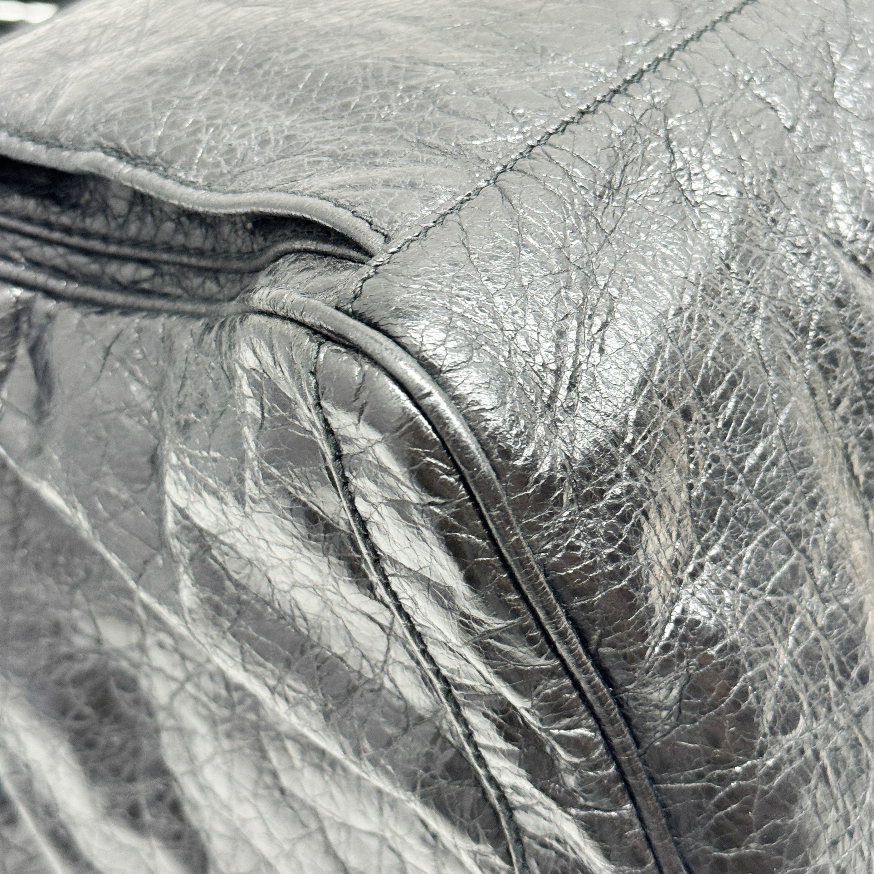 Black Leather City Tote