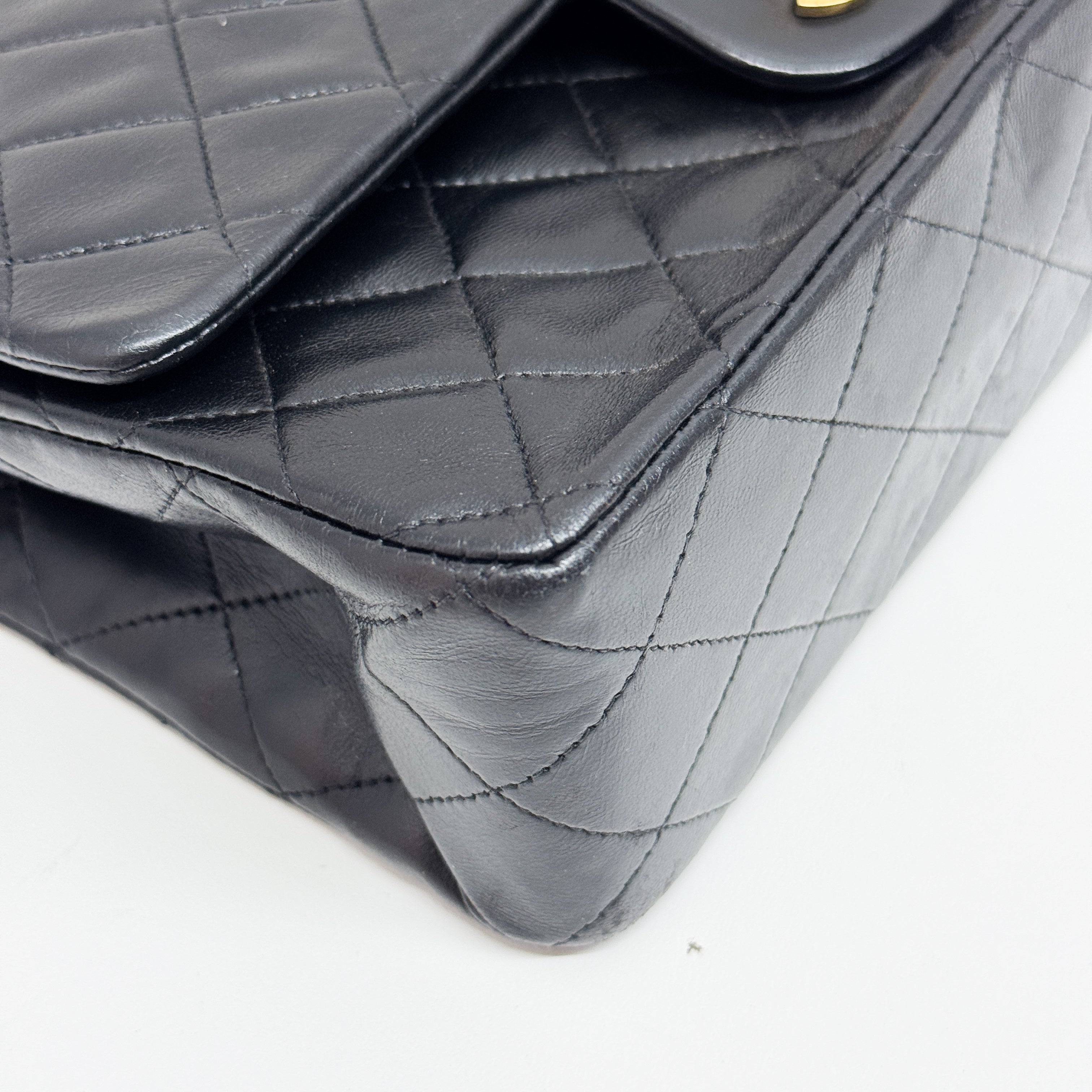 Classic Flap Black Lambskin Leather Shoulder Bag