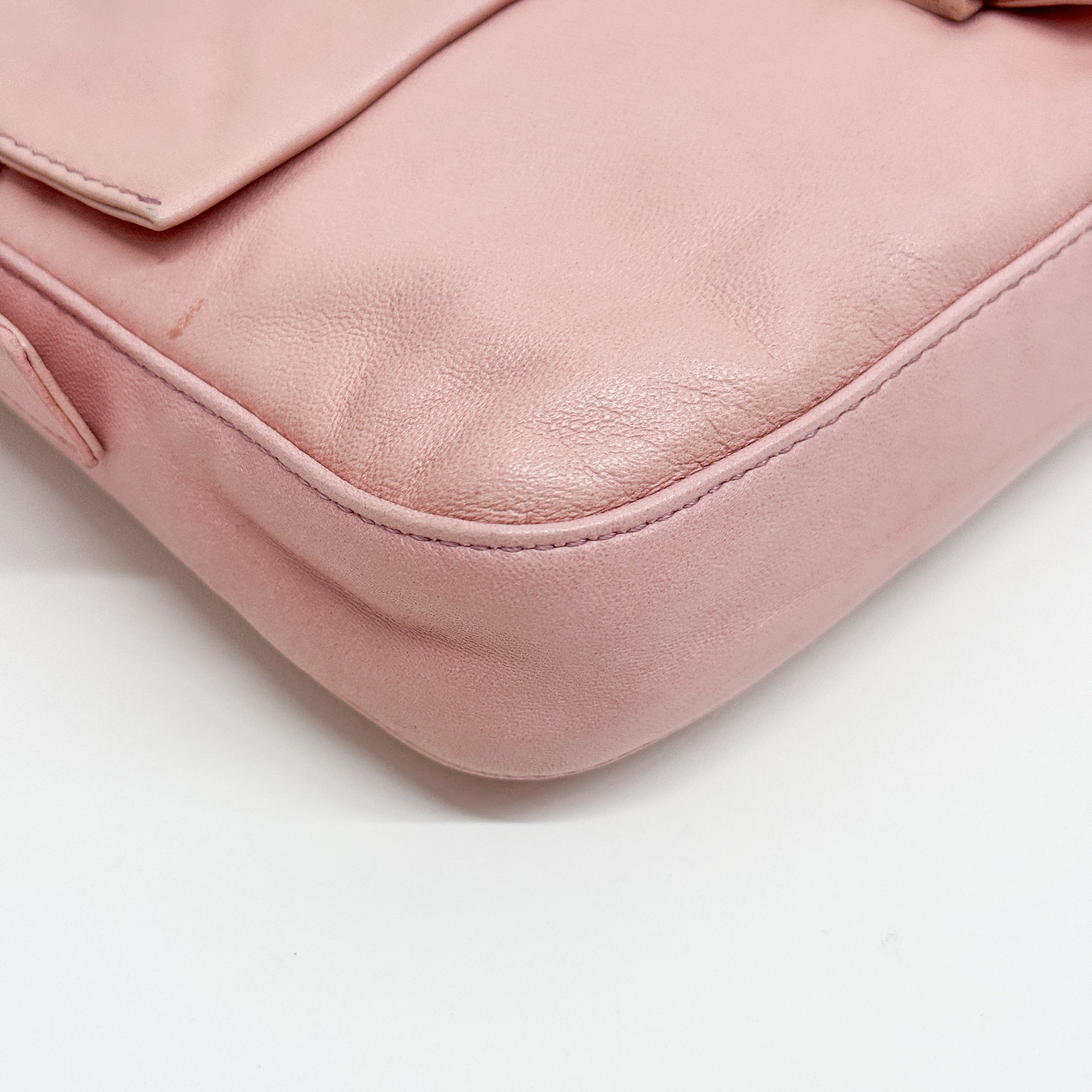 Baguette Pink Leather Shoulder Bag