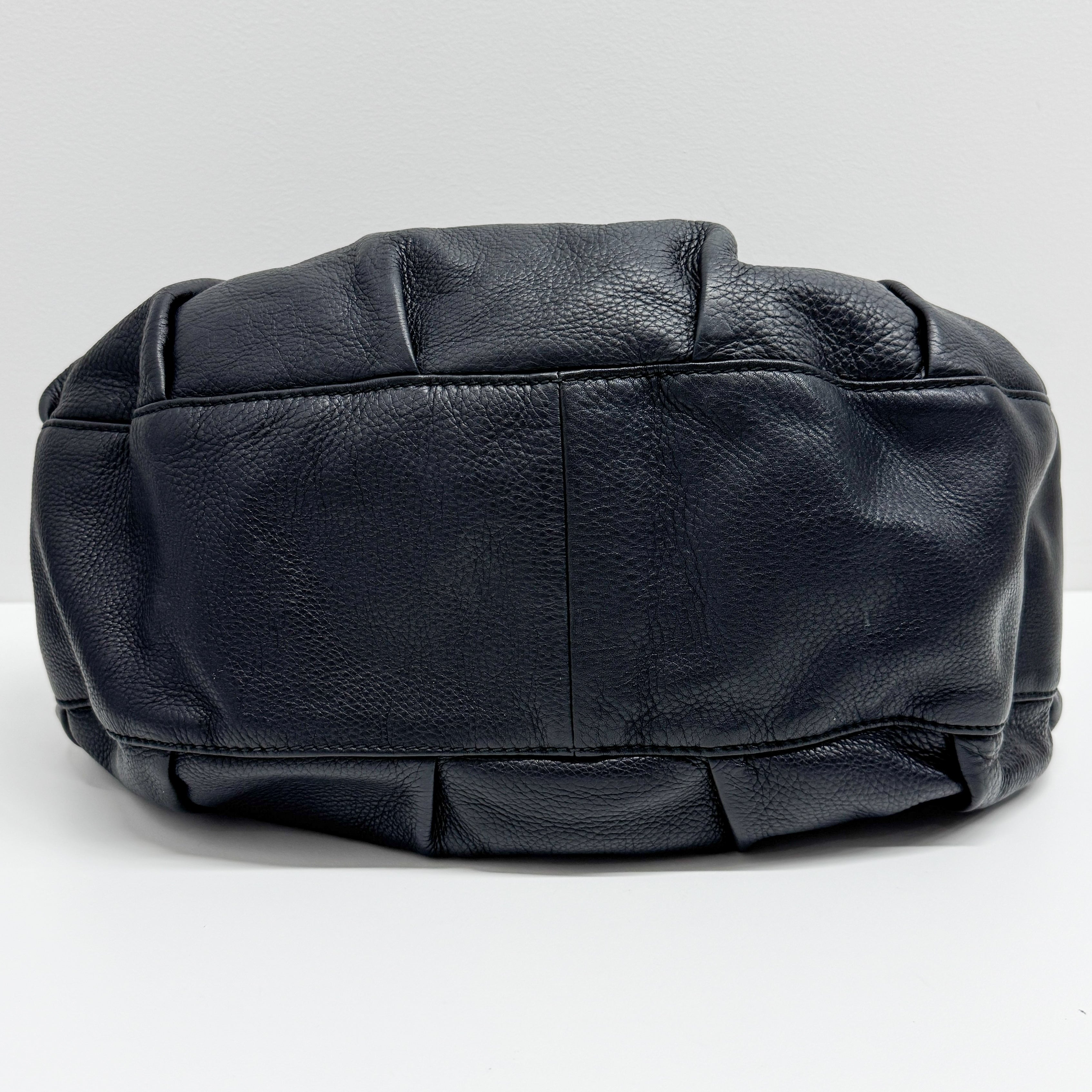 Icon Black Leather Hobo Shoulder Bag