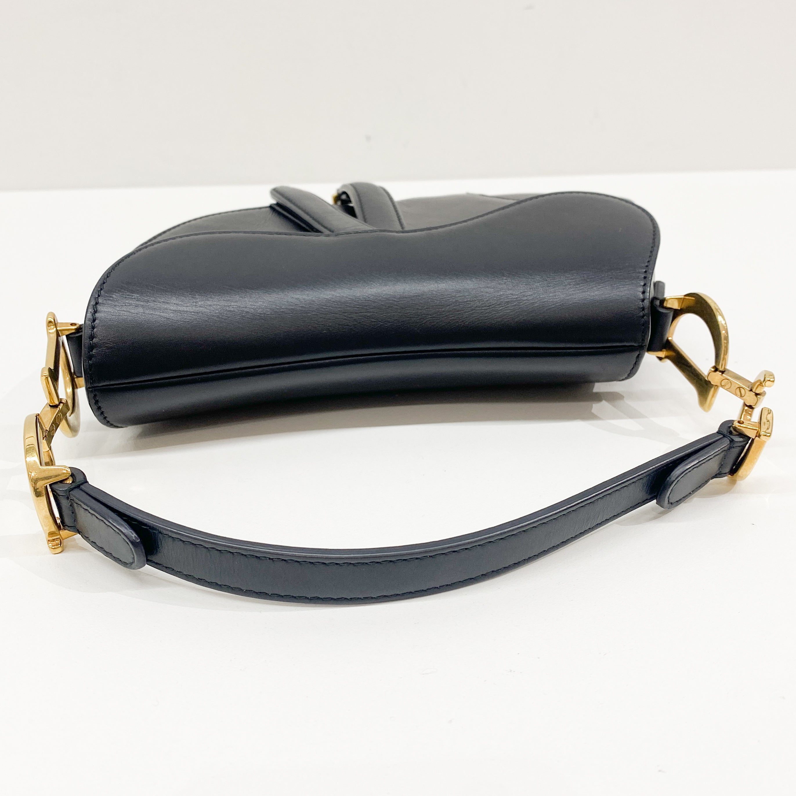 Black Leather Saddle Bag