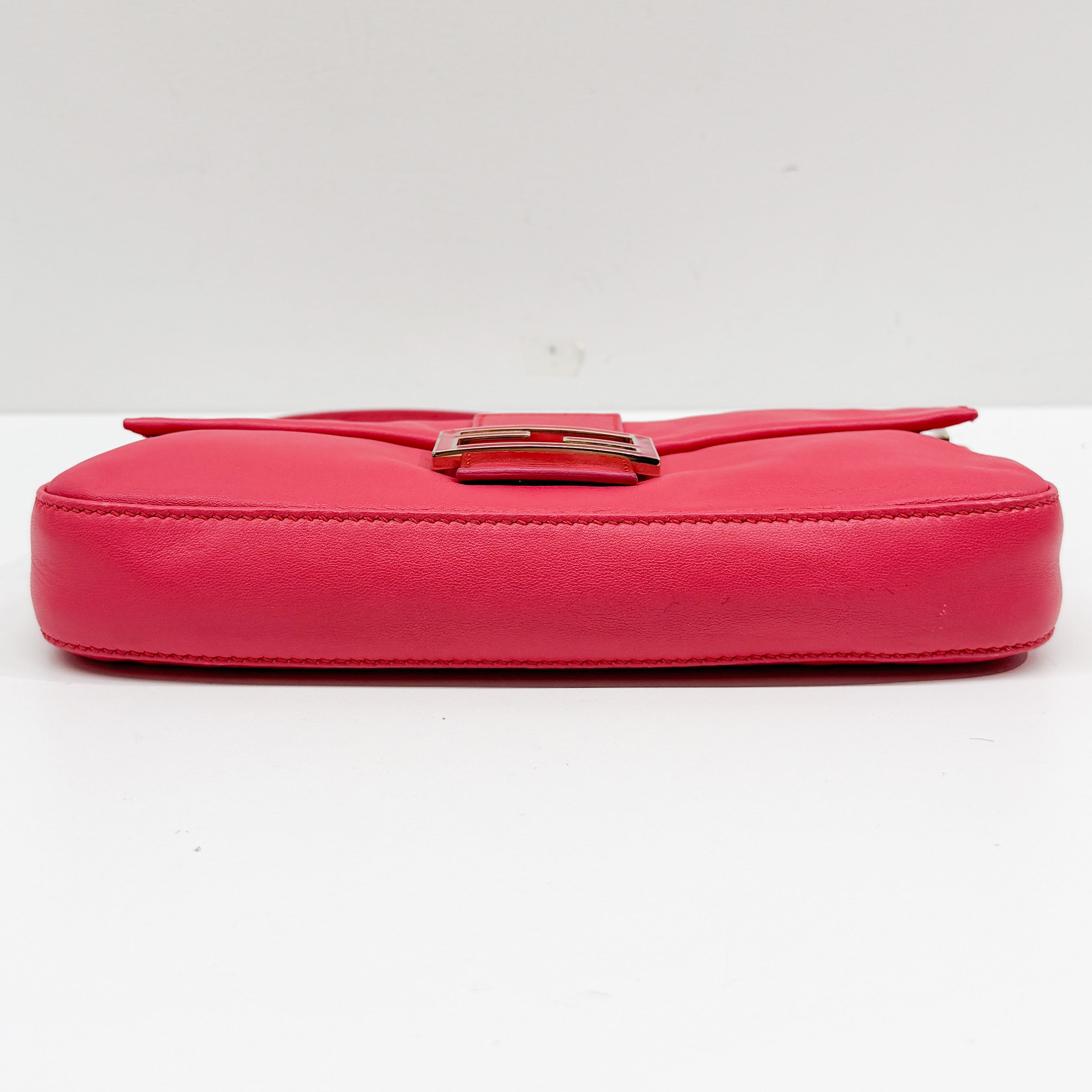 Baguette Pink Leather Shoulder Bag
