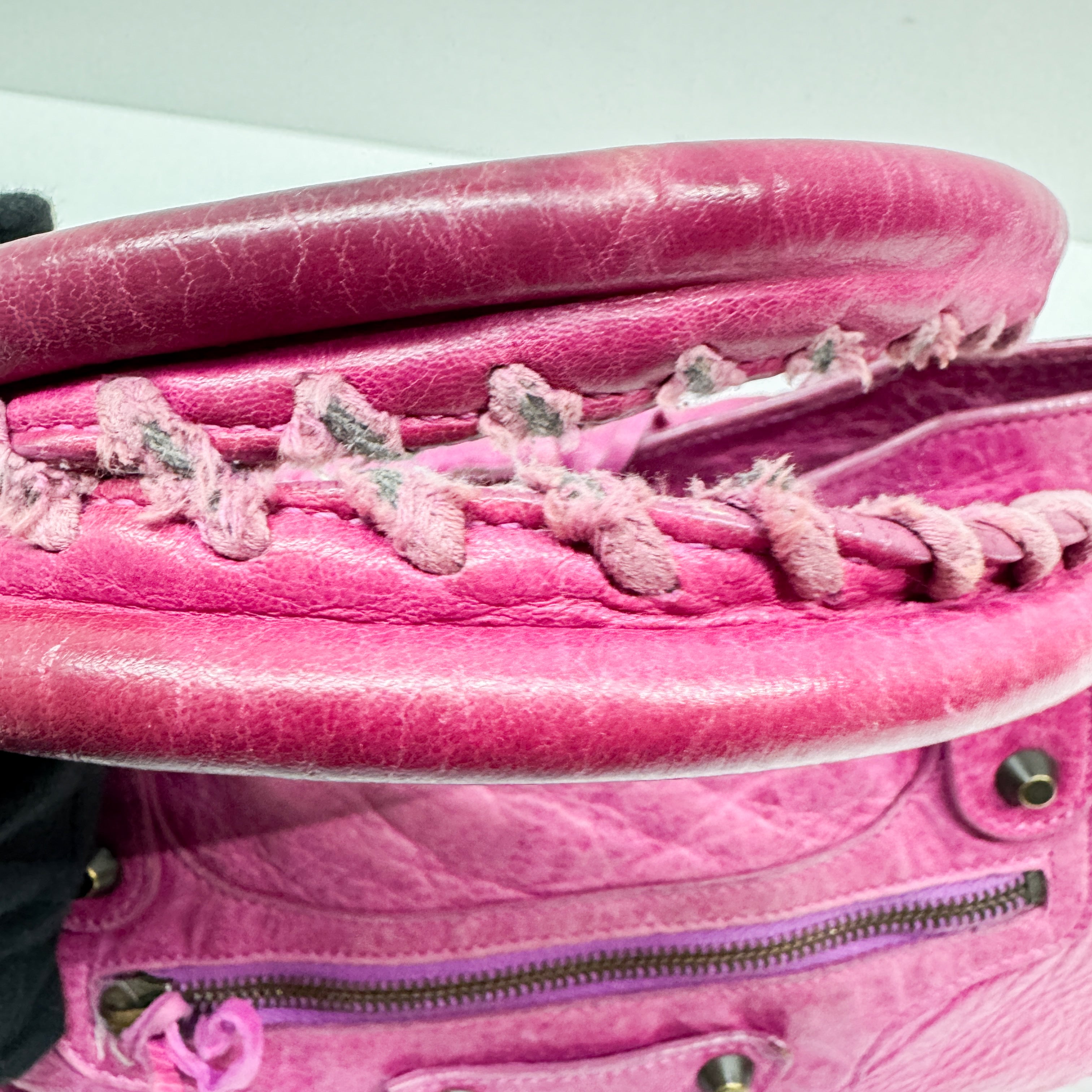 The City Pink Calfskin Leather Two Way Bag