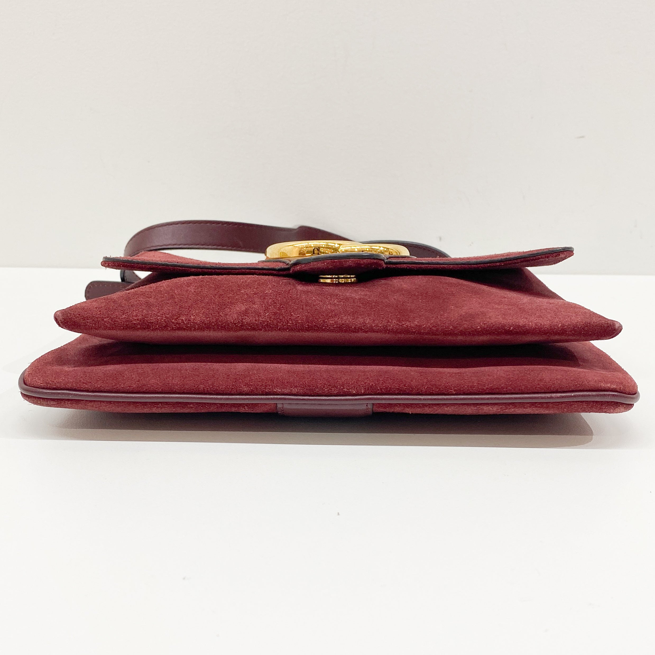 GG Marmont Red Suede Shoulder Bag