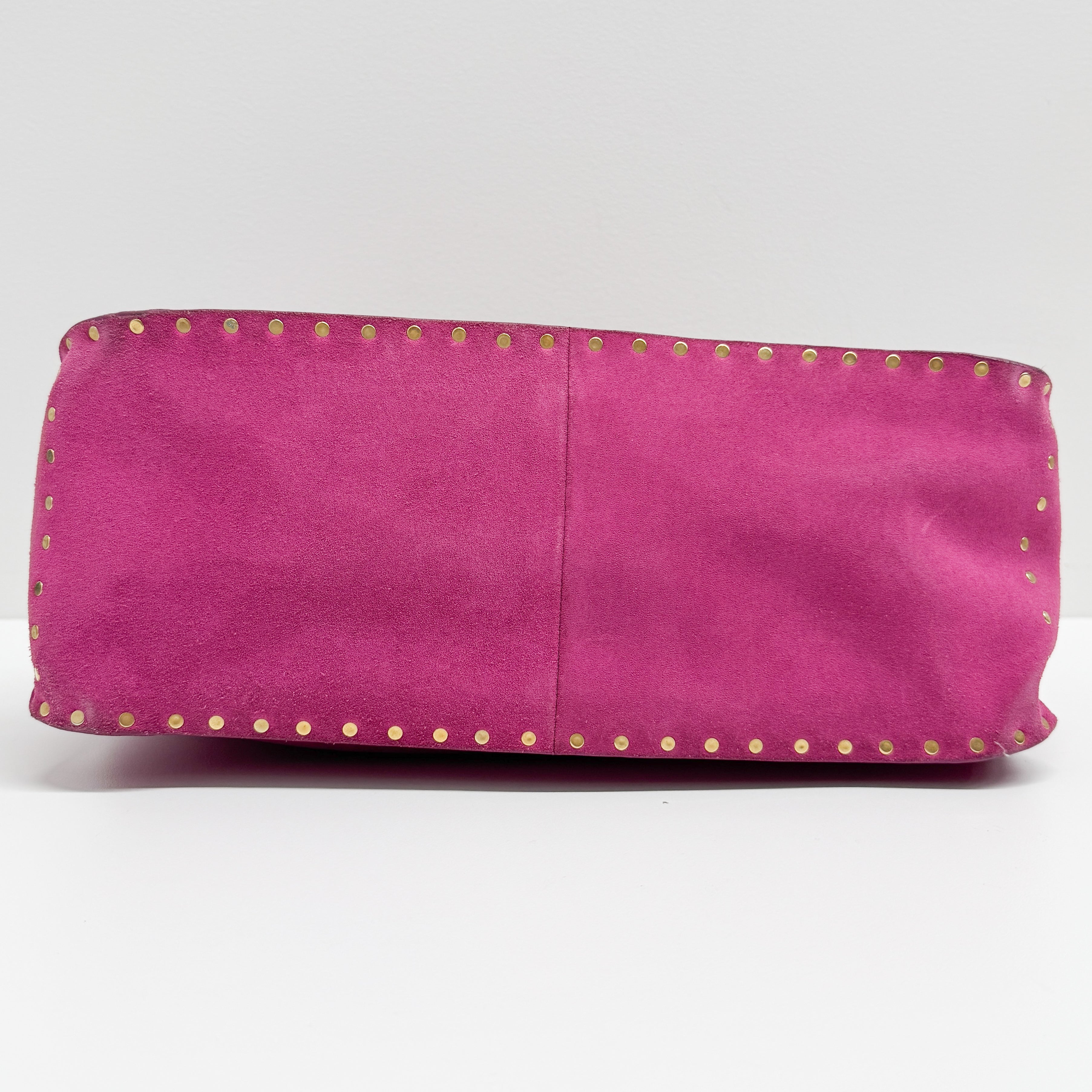 Boogie Pink Studded Suede Hand Bag