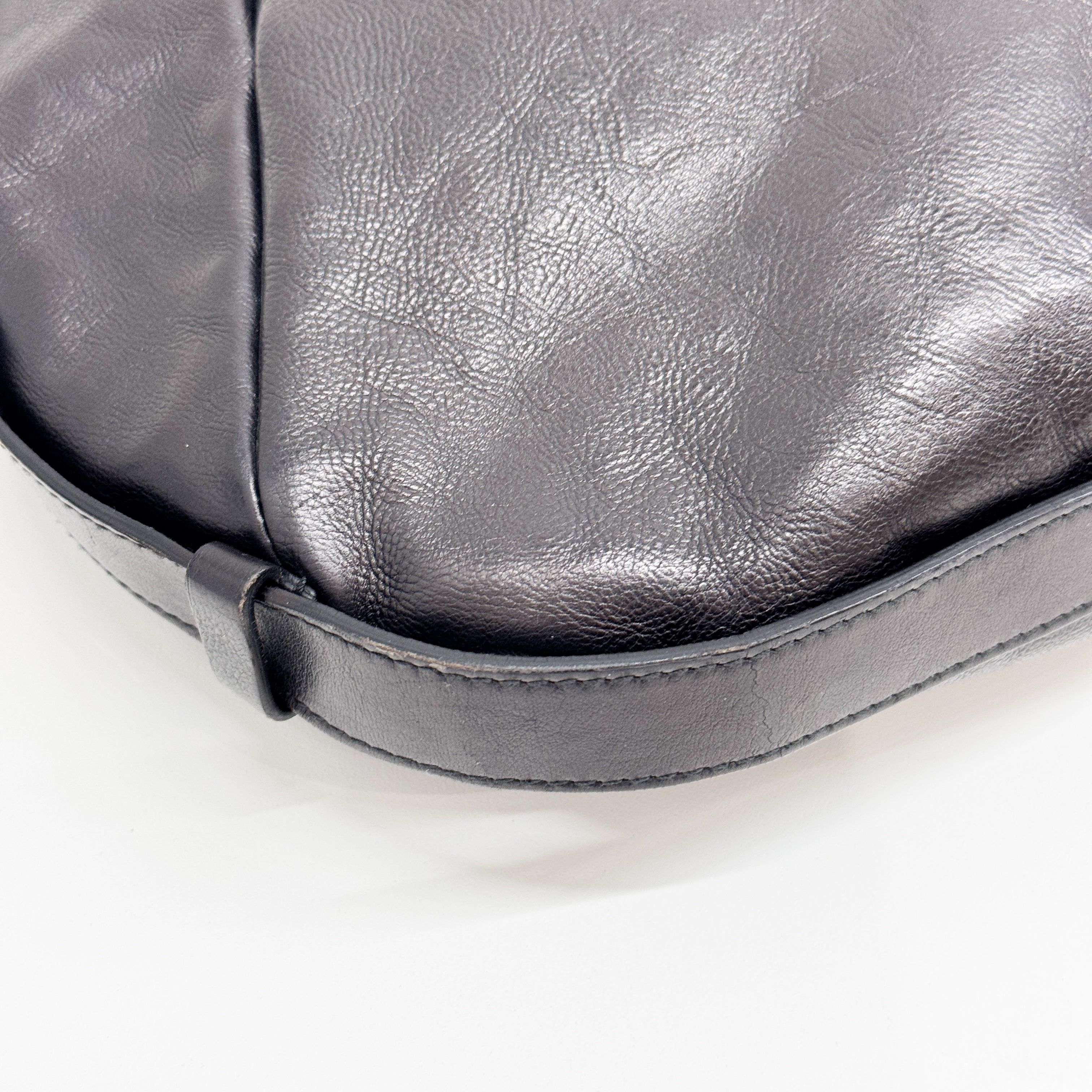 Mombasa Black Leather Shoulder Bag