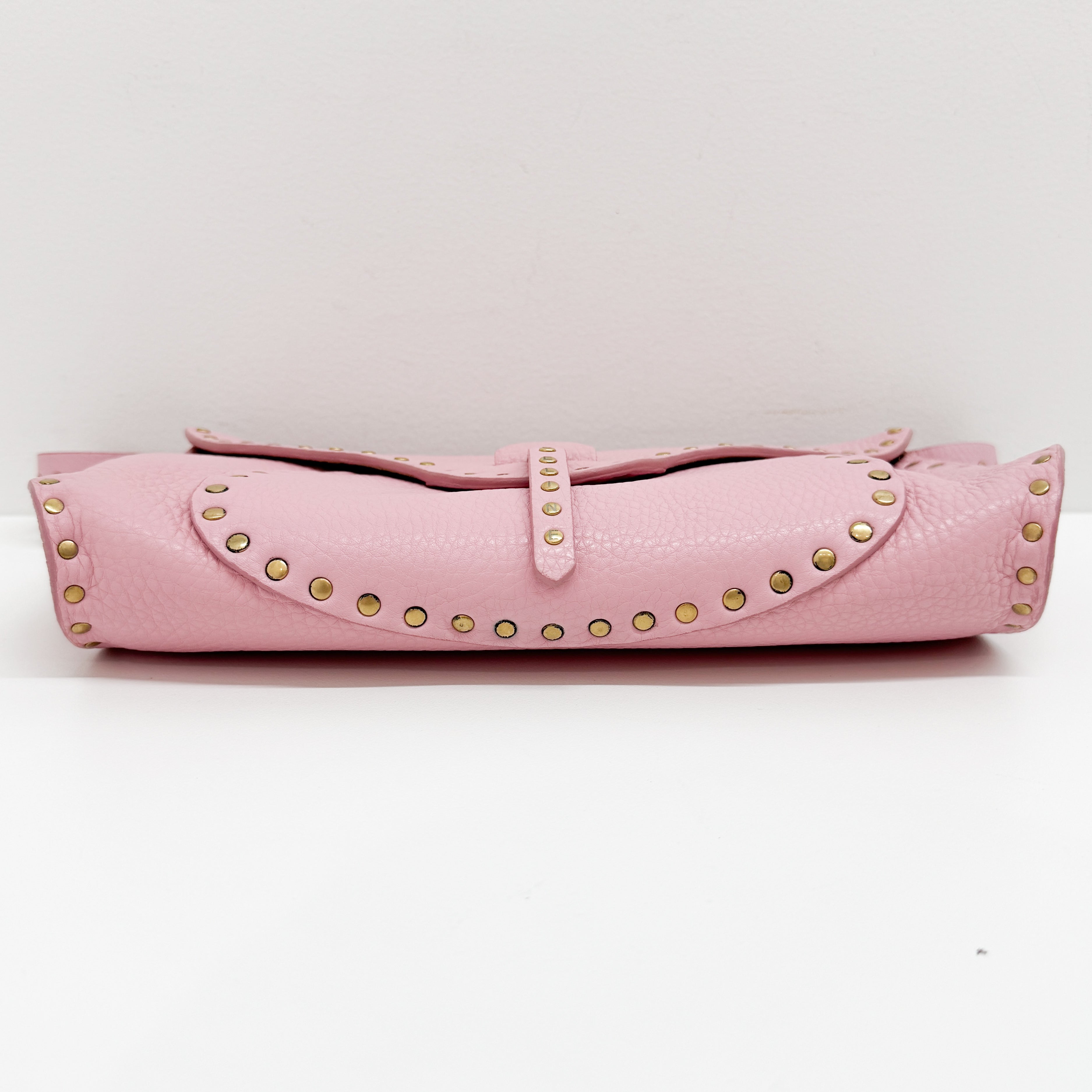 Pink Leather Shoulder Bag