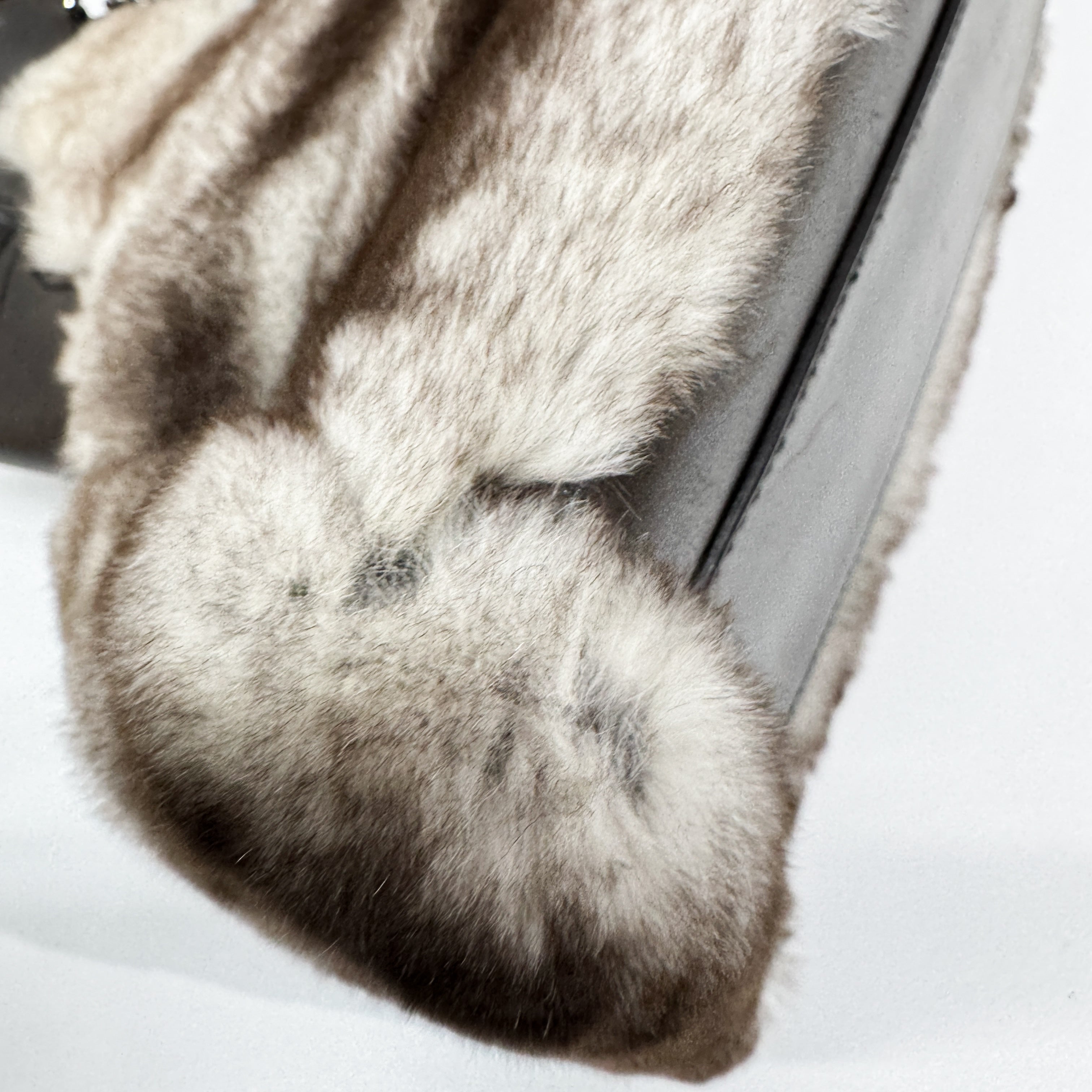 Brown & White Rabbit Fur Shoulder Bag