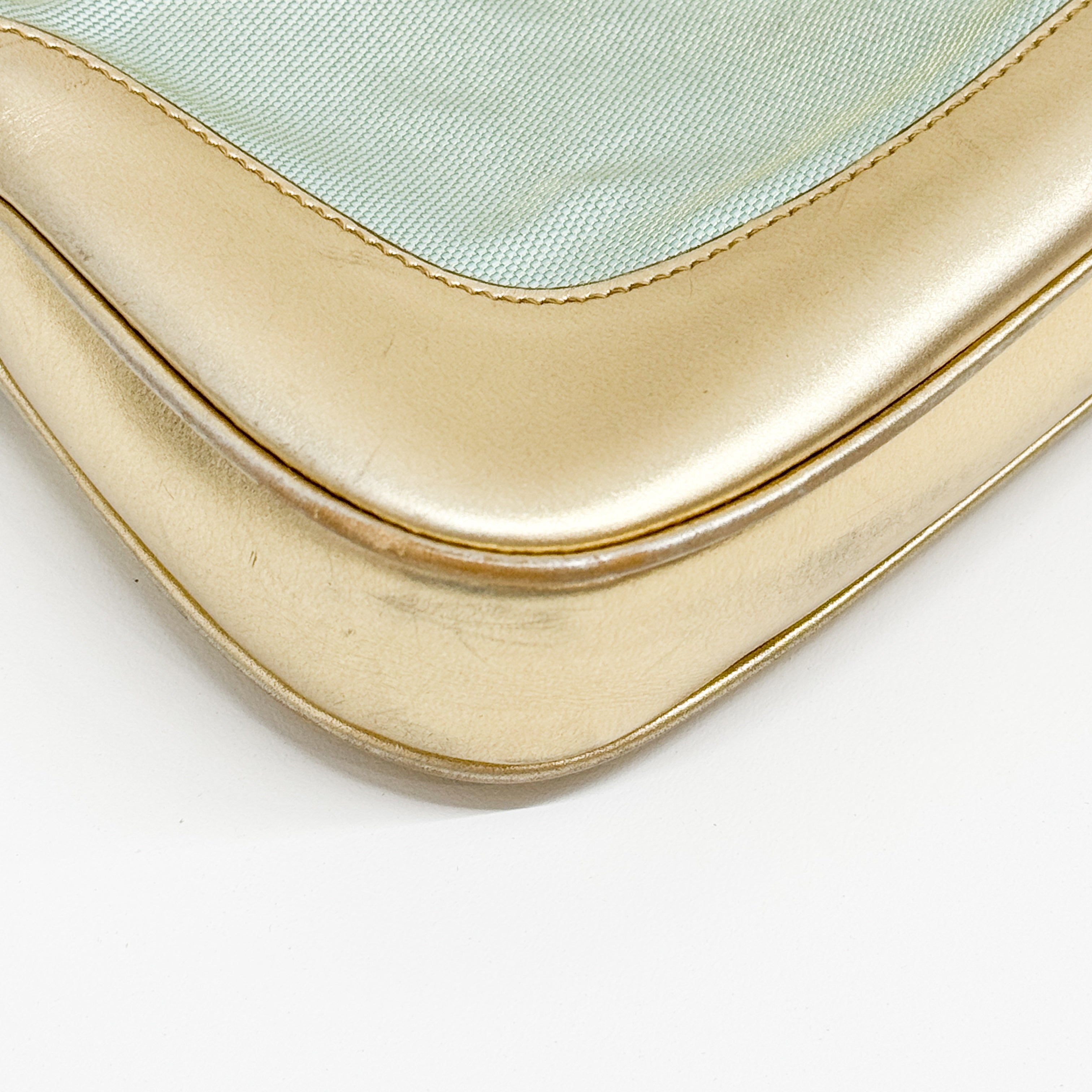 Jackie Blue & Gold Canvas Shoulder Bag