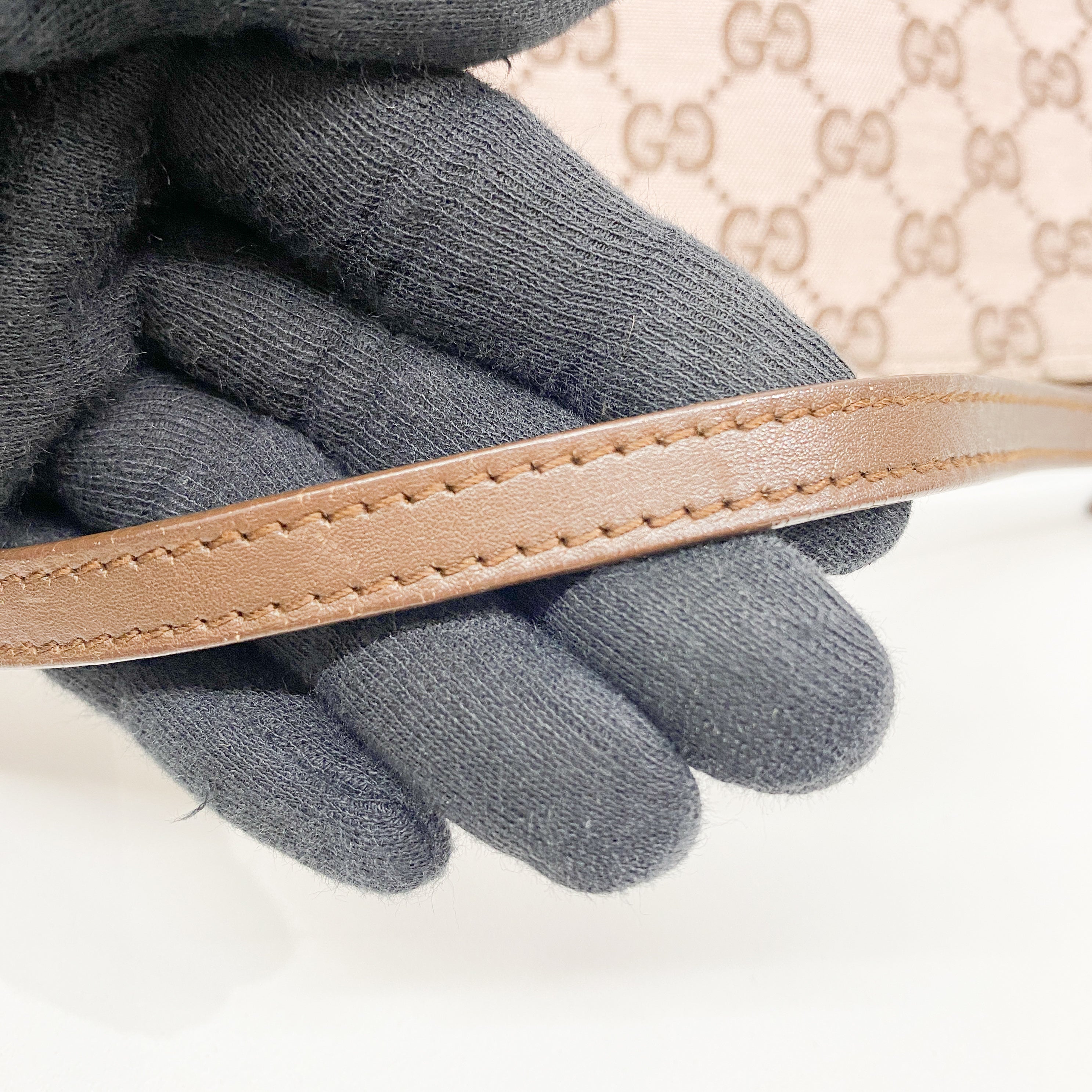 GG Canvas Brown Boat Shoulder Bag