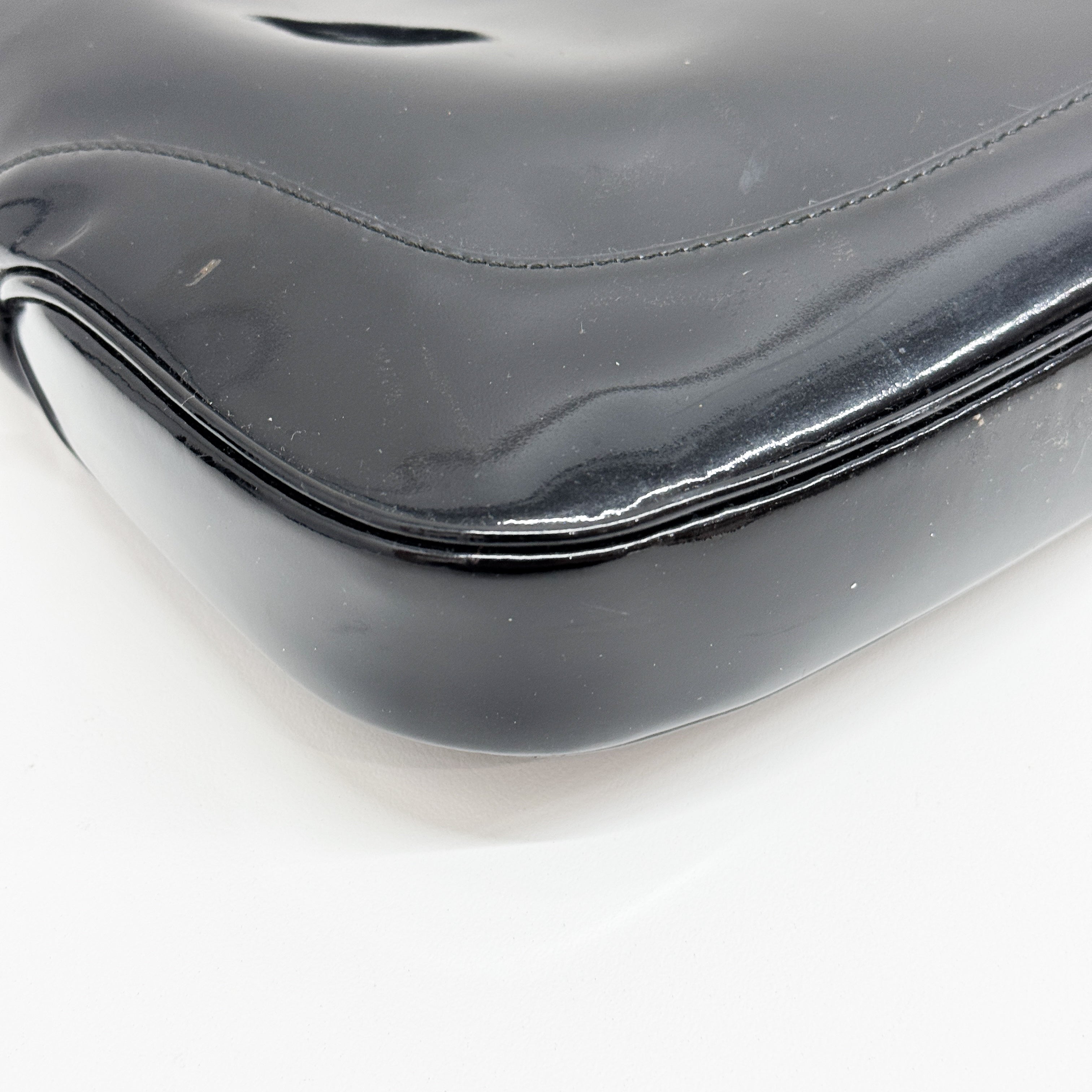 Jackie Black Patent Leather Shoulder Bag