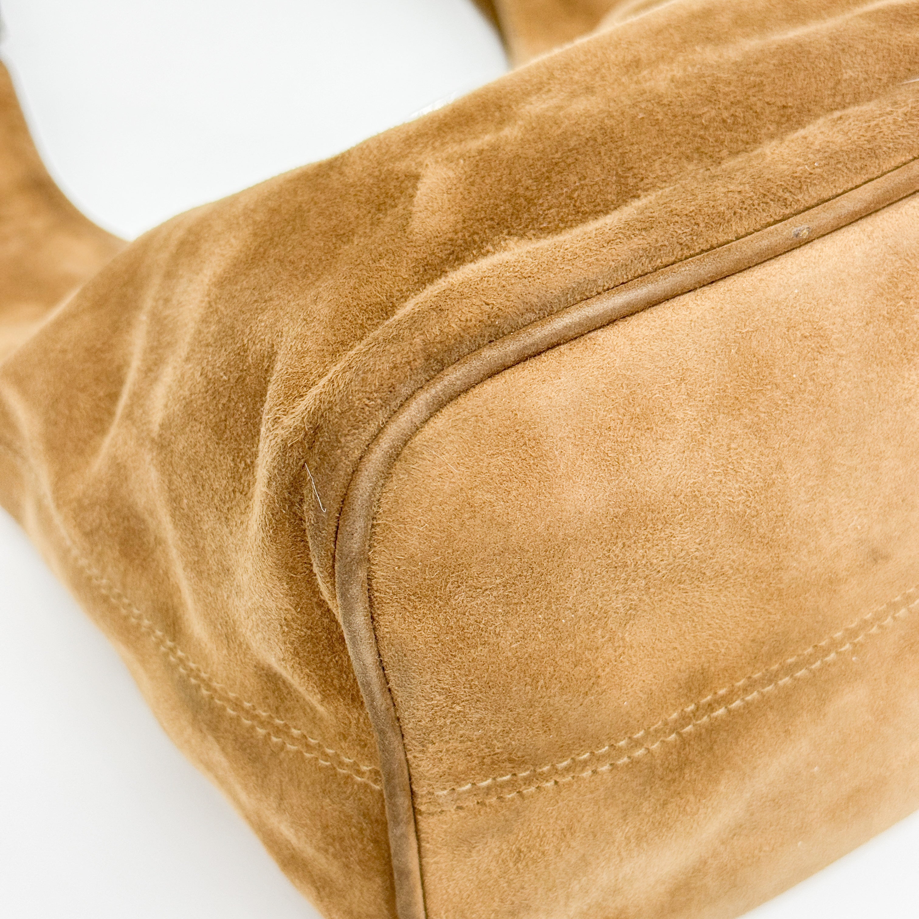 Vintage Brown Suede Shoulder Bag
