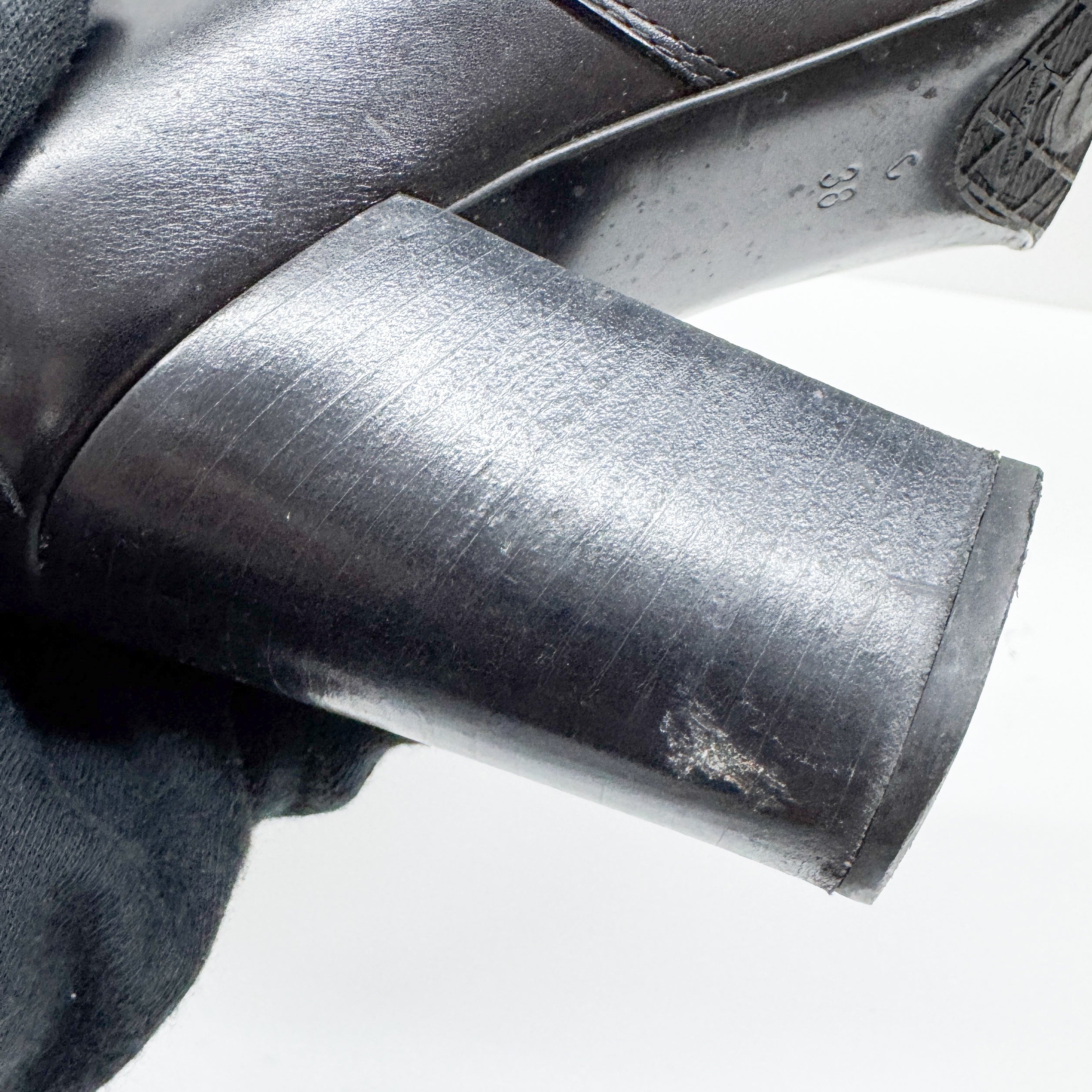 Size 38 EU Black Leather Long Boots