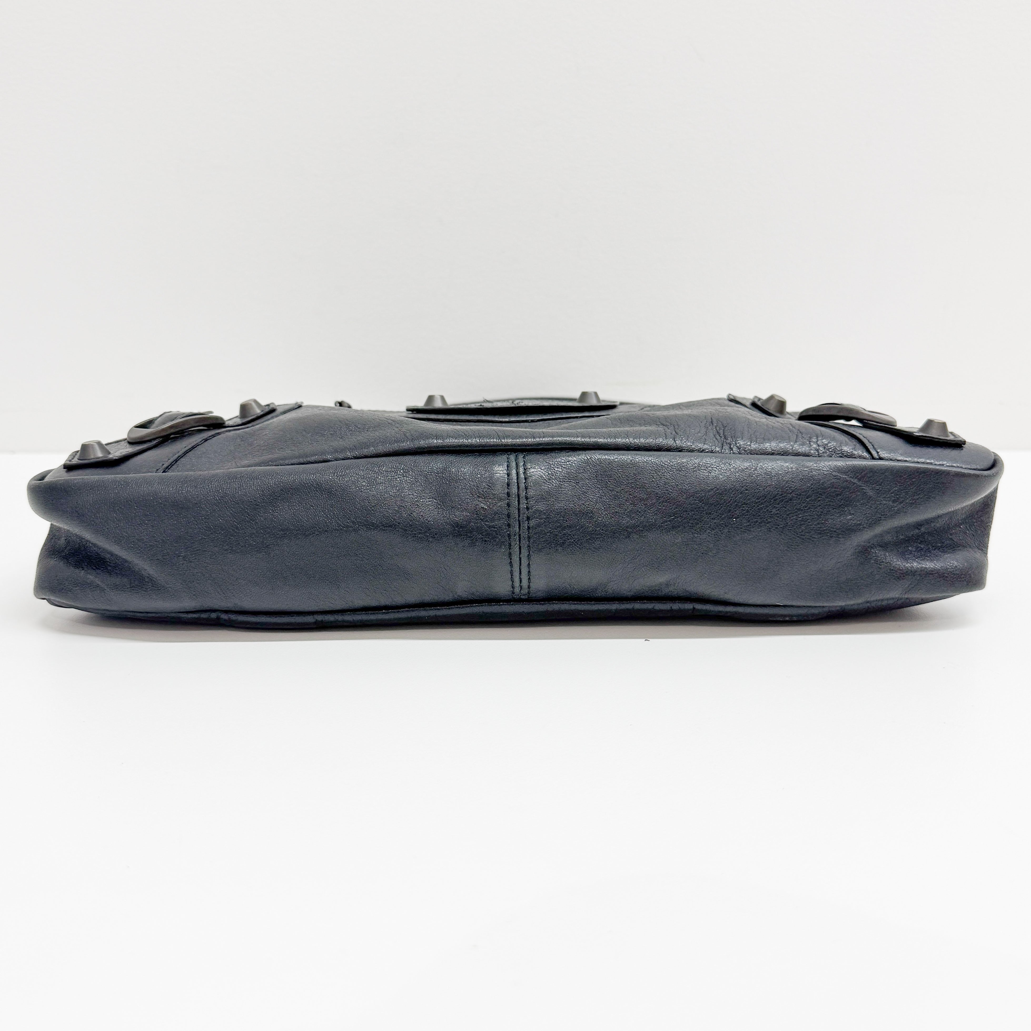 The First Black Calfskin Leather Two Way Bag