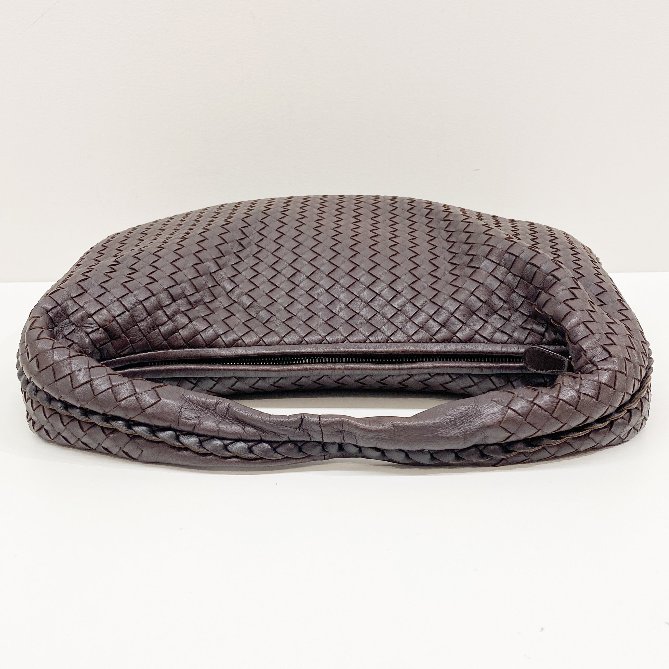 Intrecciato Brown Leather Hobo Bag