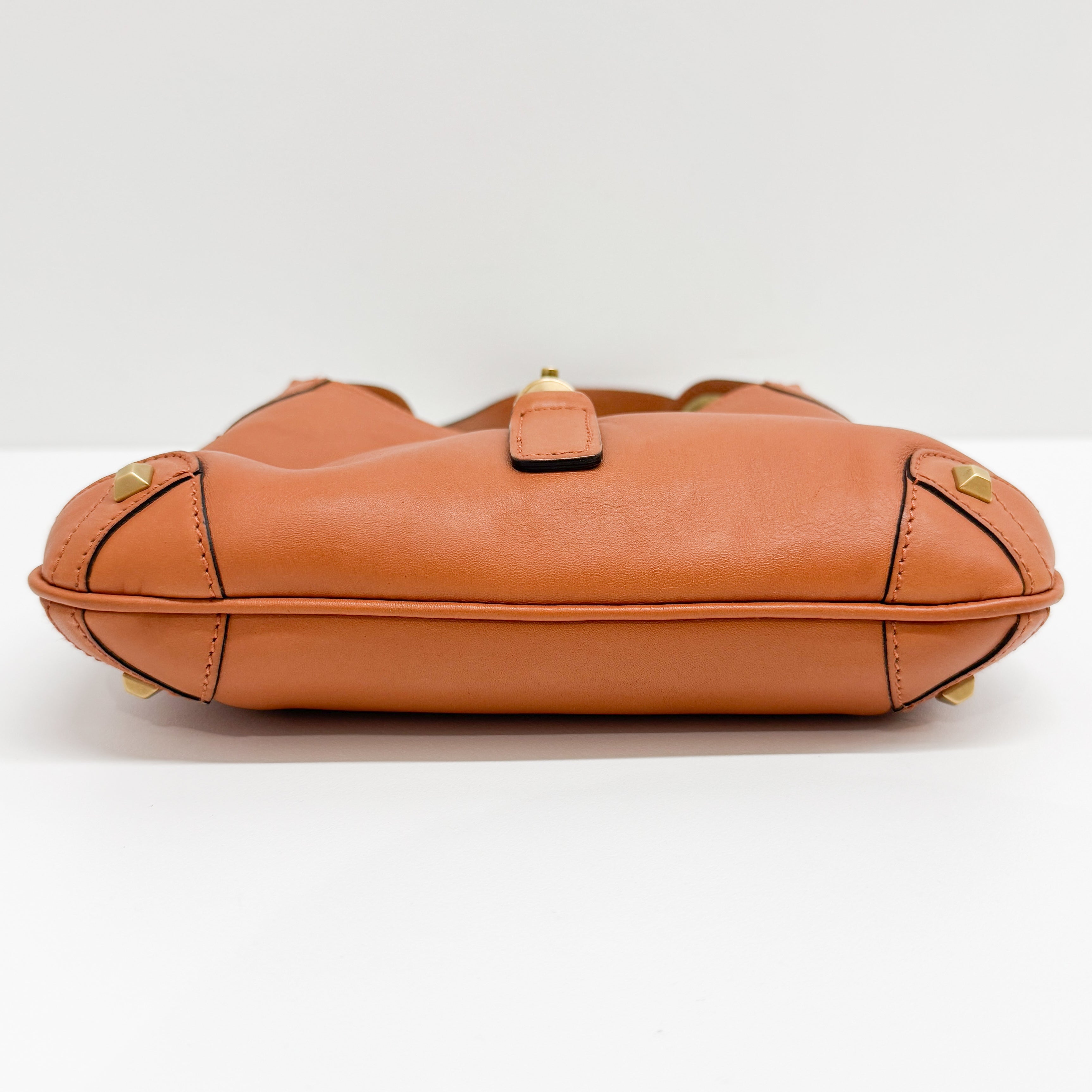 Mini Jackie Orange Leather Shoulder Bag