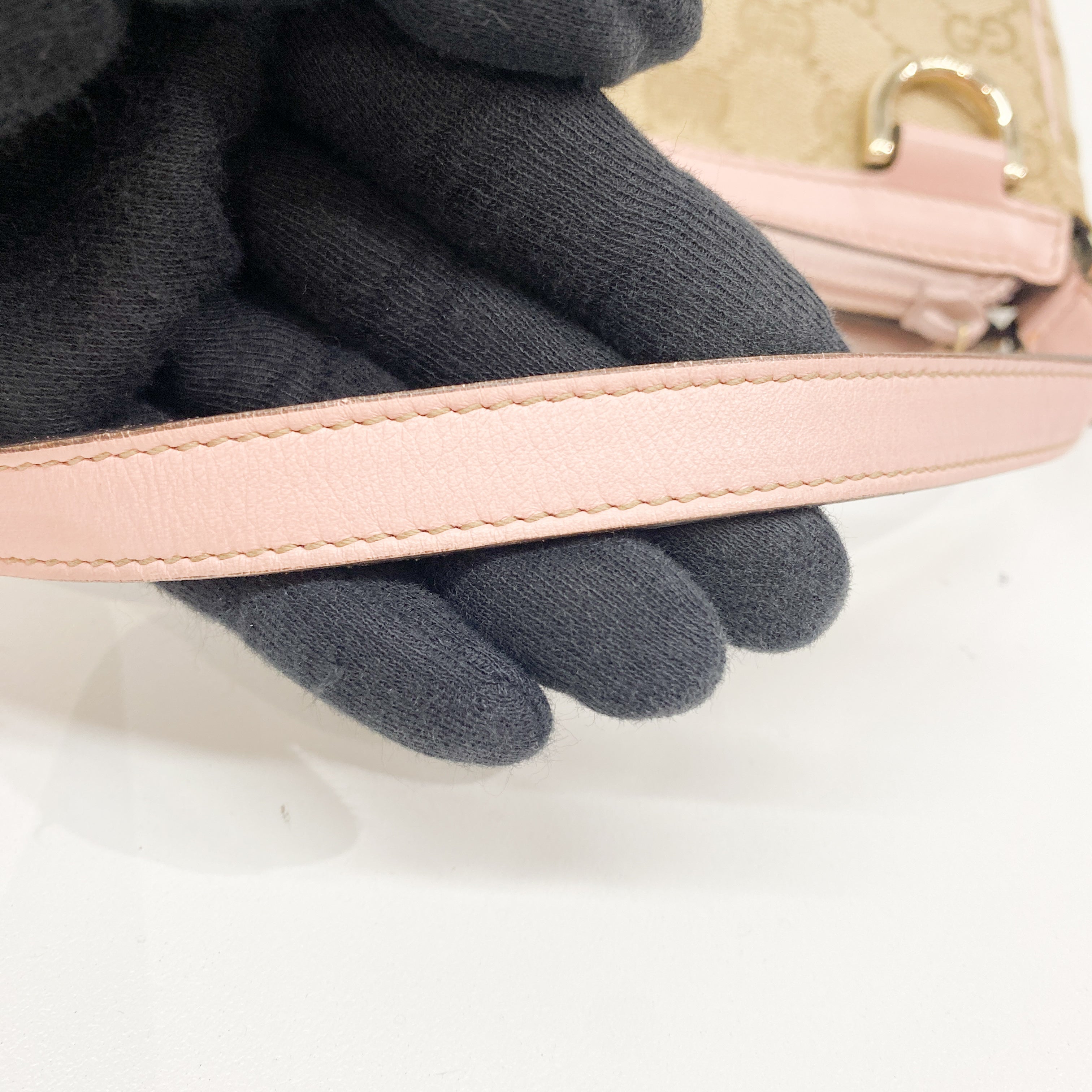 GG Beige Canvas Shoulder Bag