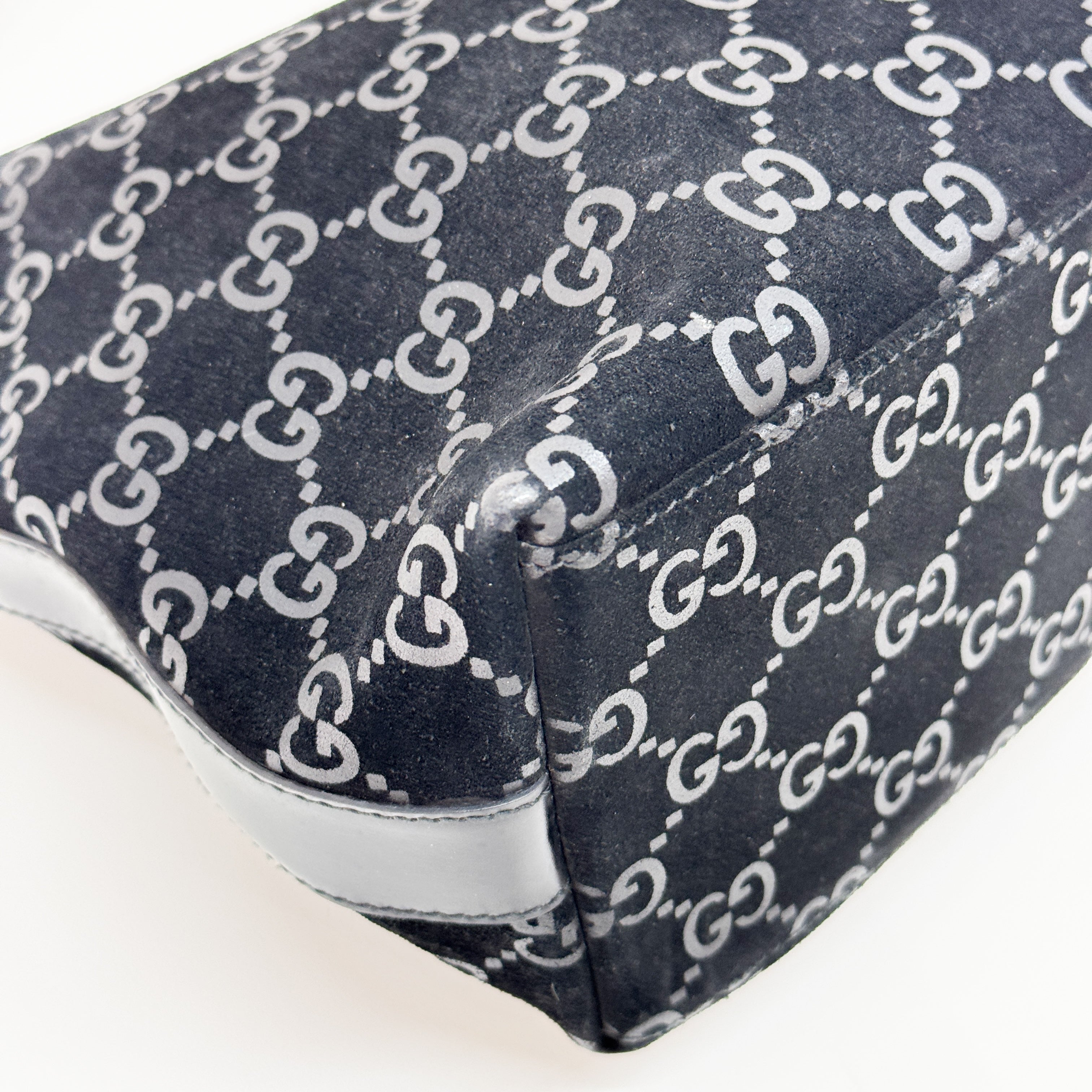 GG Black Suede Hobo Bag