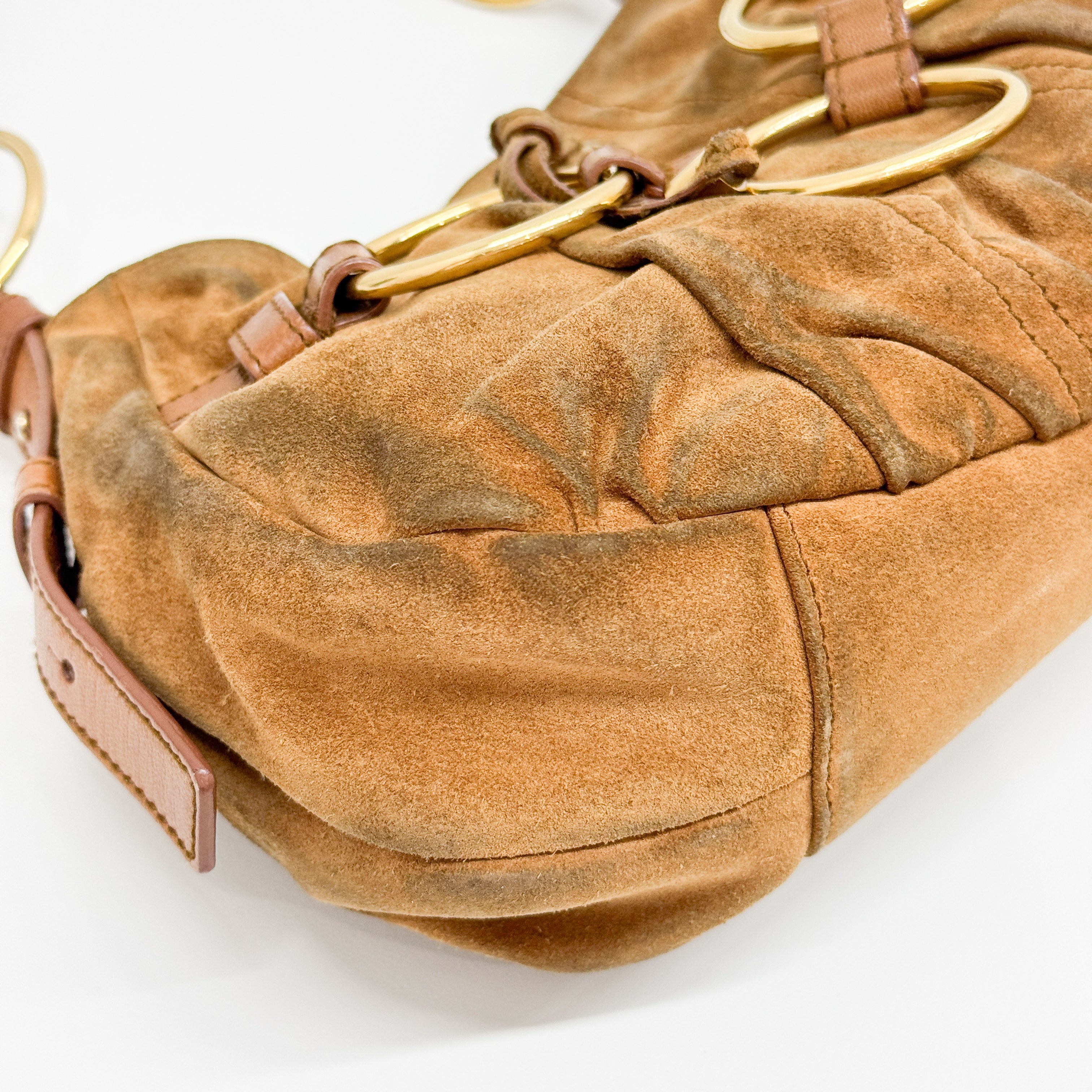 Vintage Brown Suede Shoulder Bag
