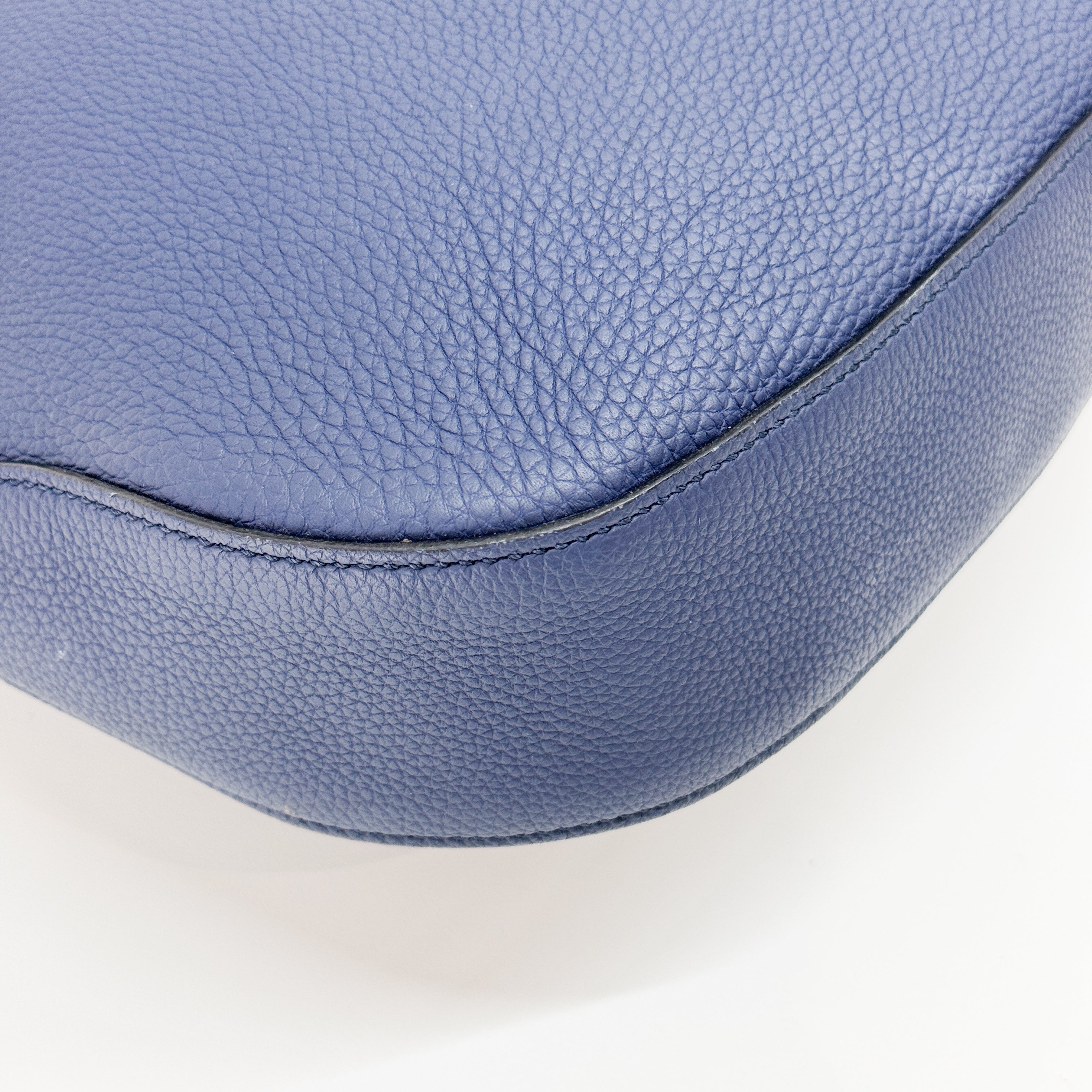 Jackie Blue Leather Shoulder Bag