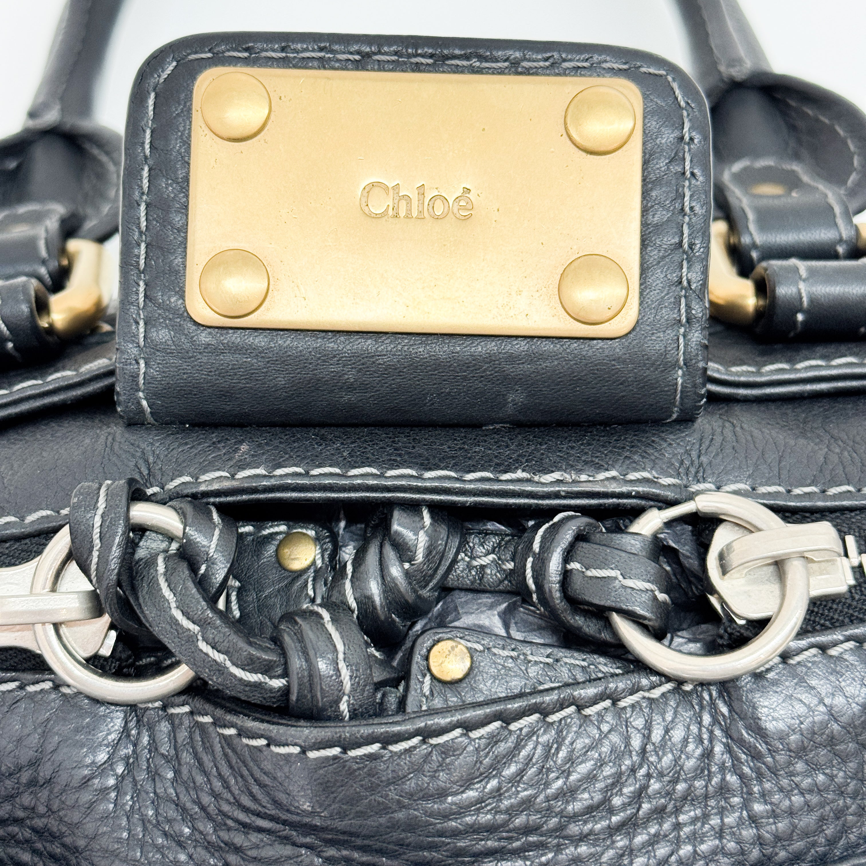 Mini Paddington Black Leather Shoulder Bag