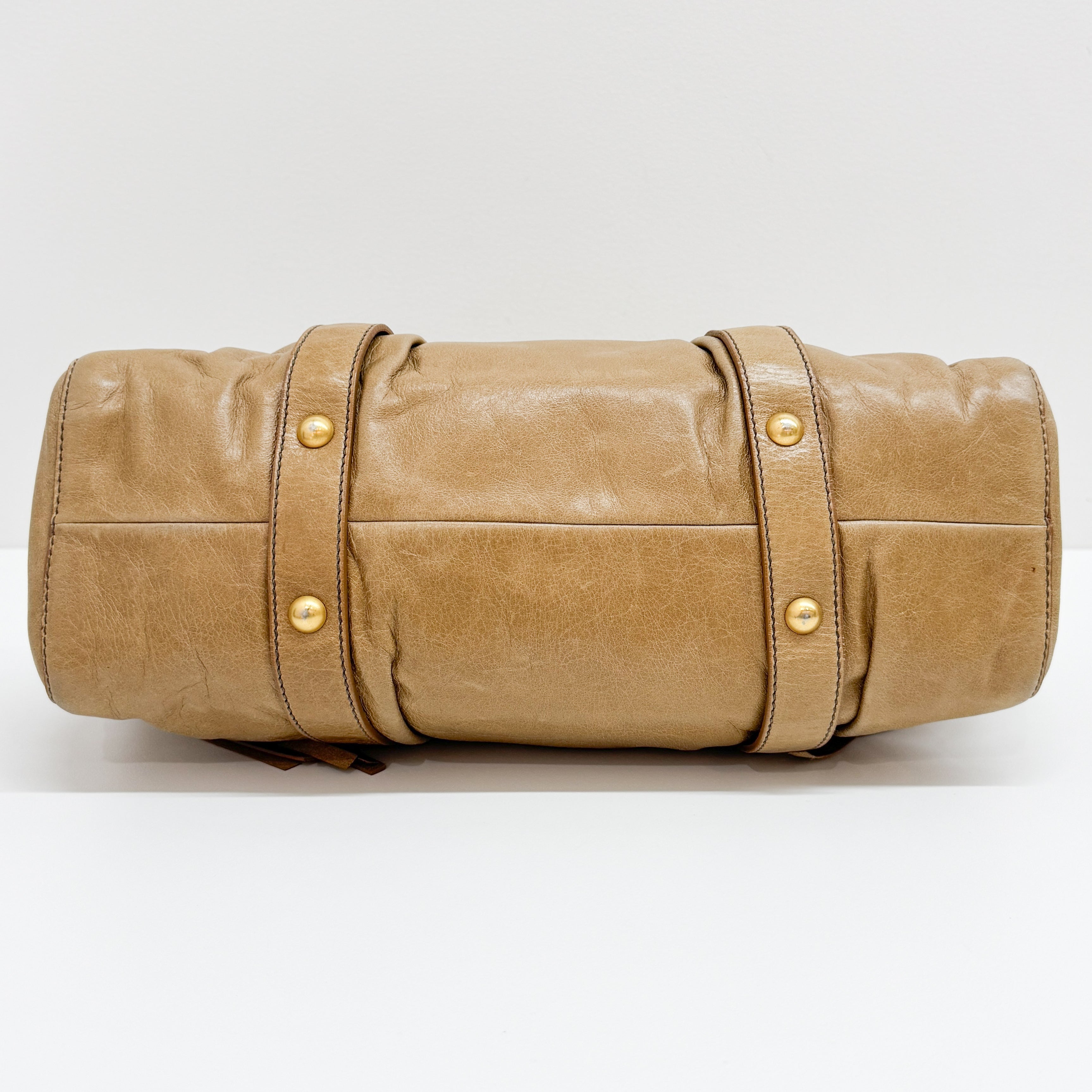 Vitello Brown Calfskin Leather Two Way Bag