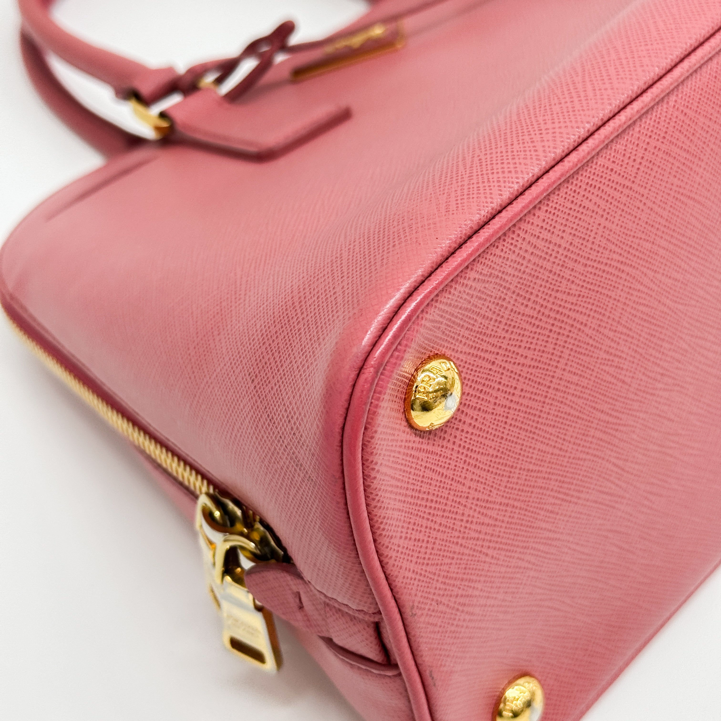 Saffiano Lux Pink Leather Two Way Bag